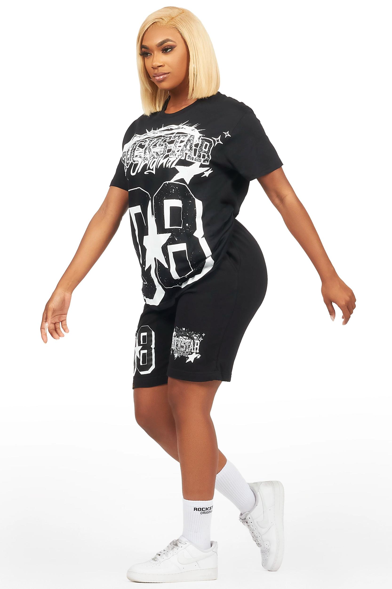 Keah Black T-Shirt Short Set Female Product Image