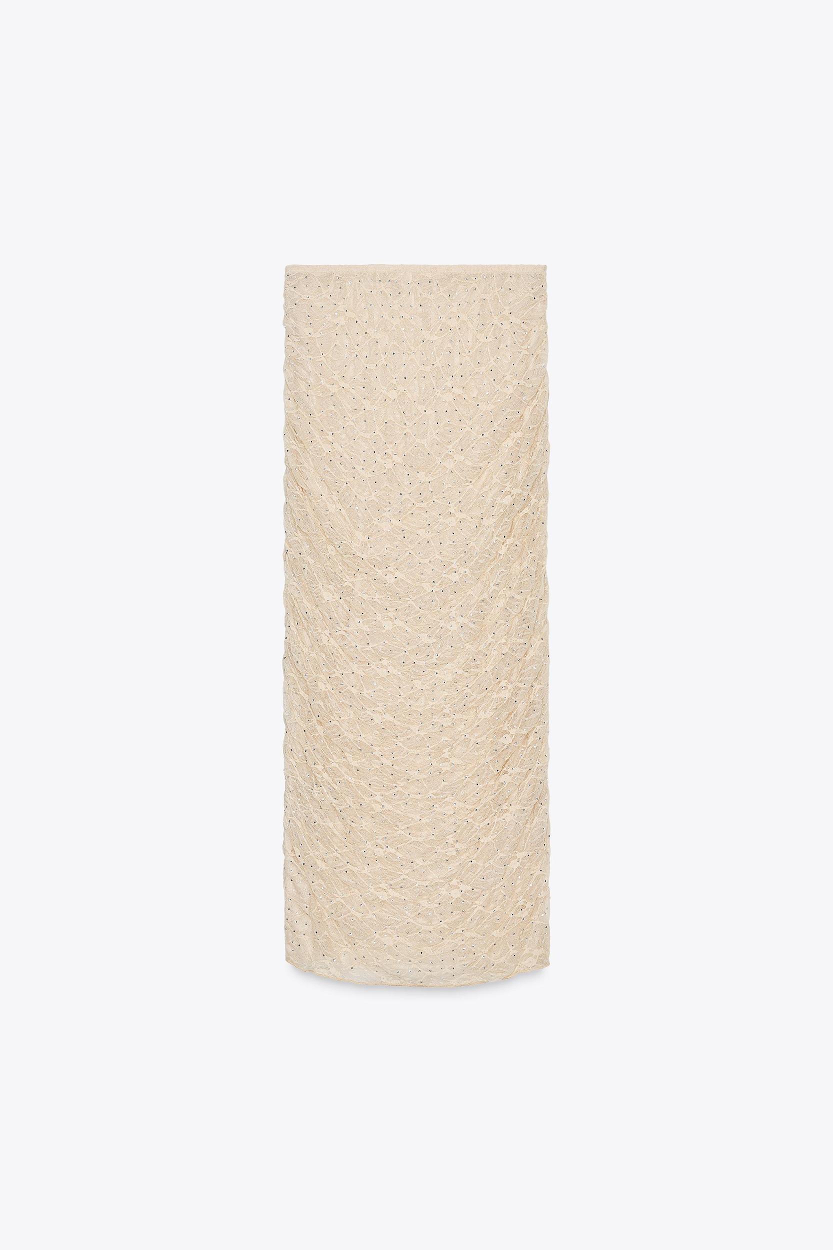 DRAPED LACE RHINESTONE SKIRT Product Image