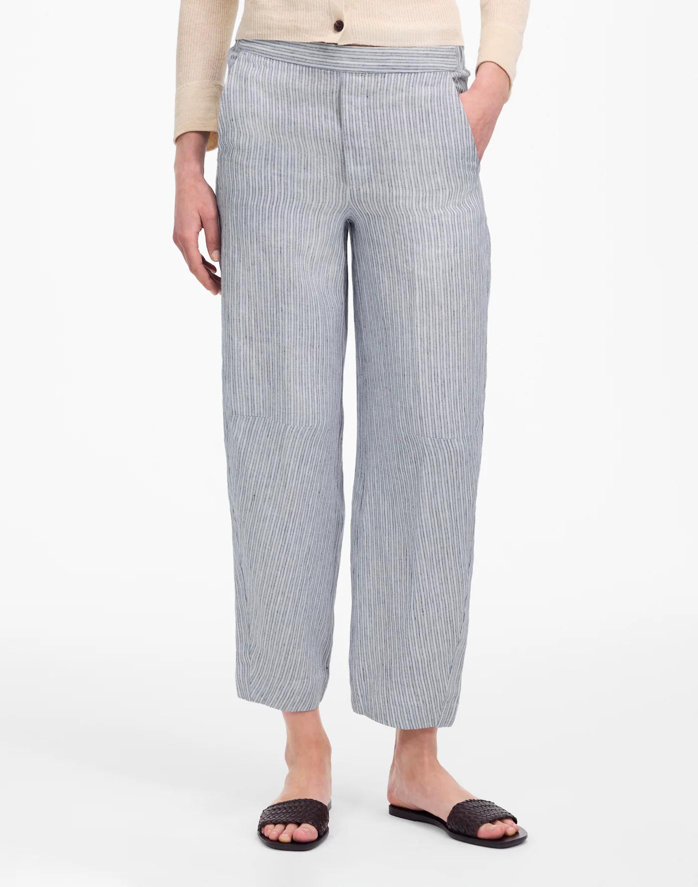 Pull-On Barrel Pants in 100% Linen Product Image