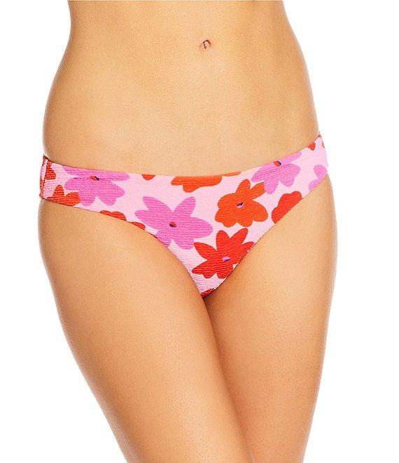 GB Modern Floral Scrunchie Textured Classic Hipster Swim Bottom Product Image