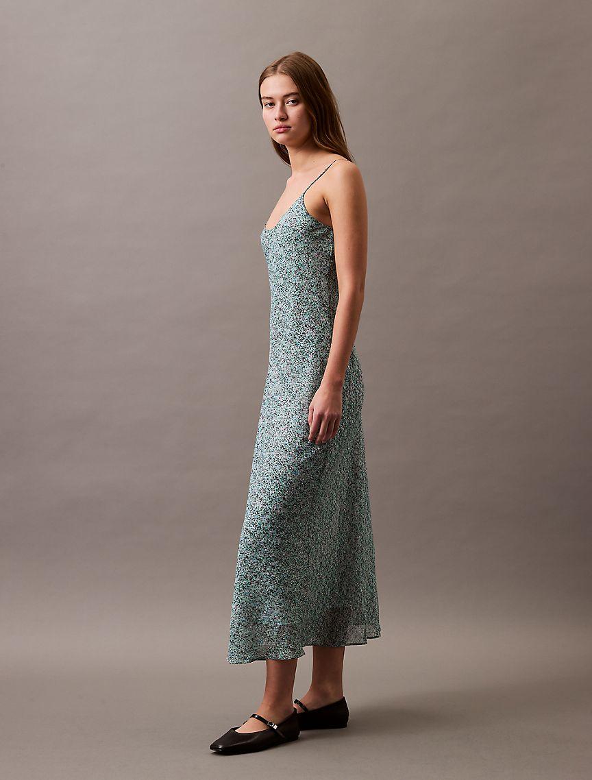 Printed Abstract Georgette Slip Dress Product Image