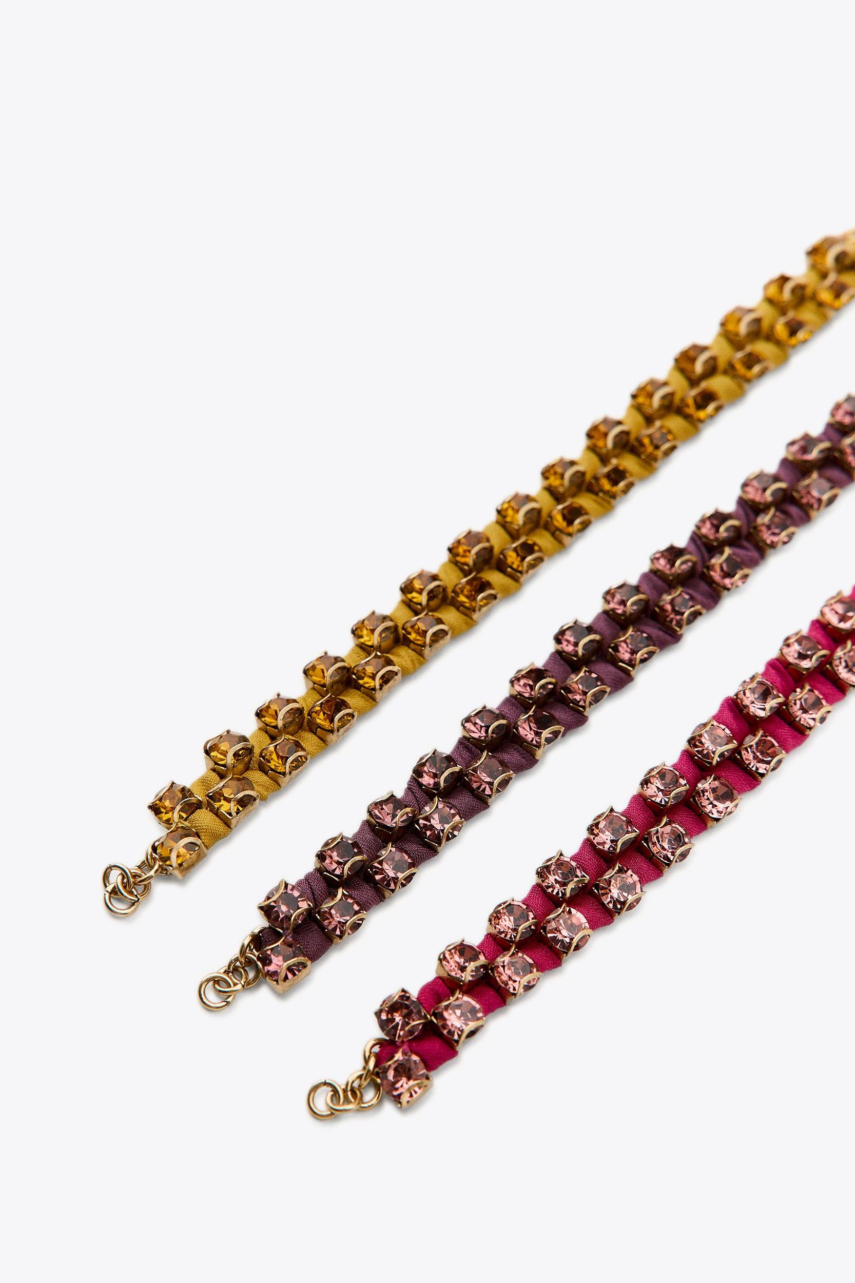 3-PACK OF WOVEN JEWEL BRACELETS Product Image