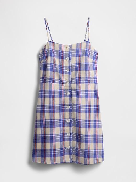 Linen-Blend Tie-Back Mini Dress Product Image