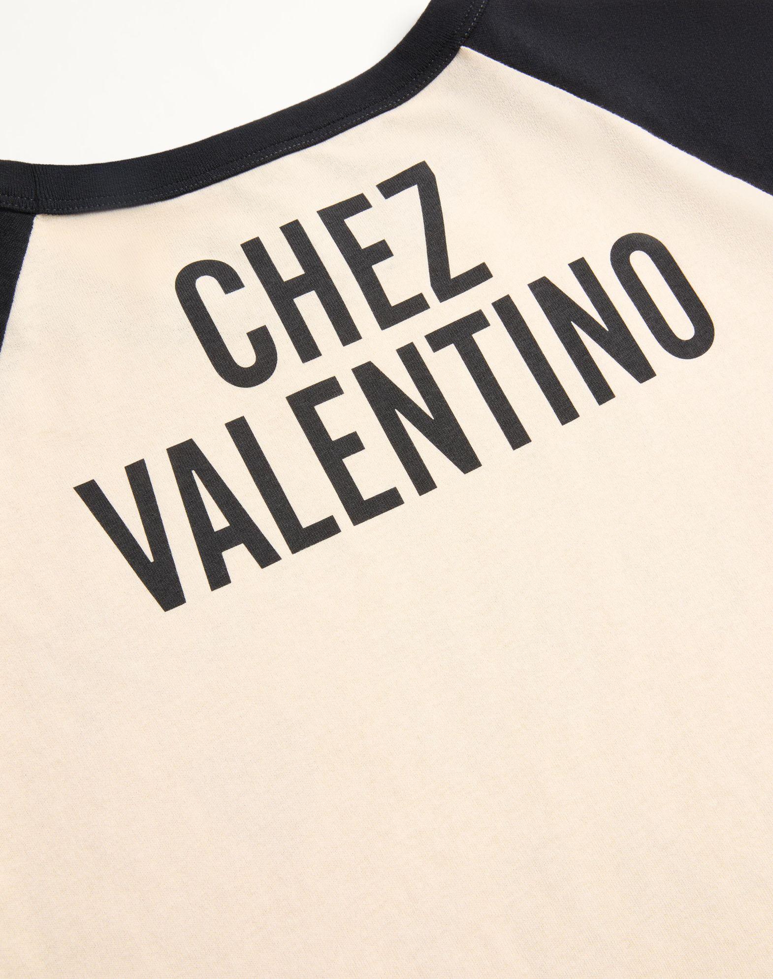 Cotton T-Shirt With Chez Valentino Print  Product Image