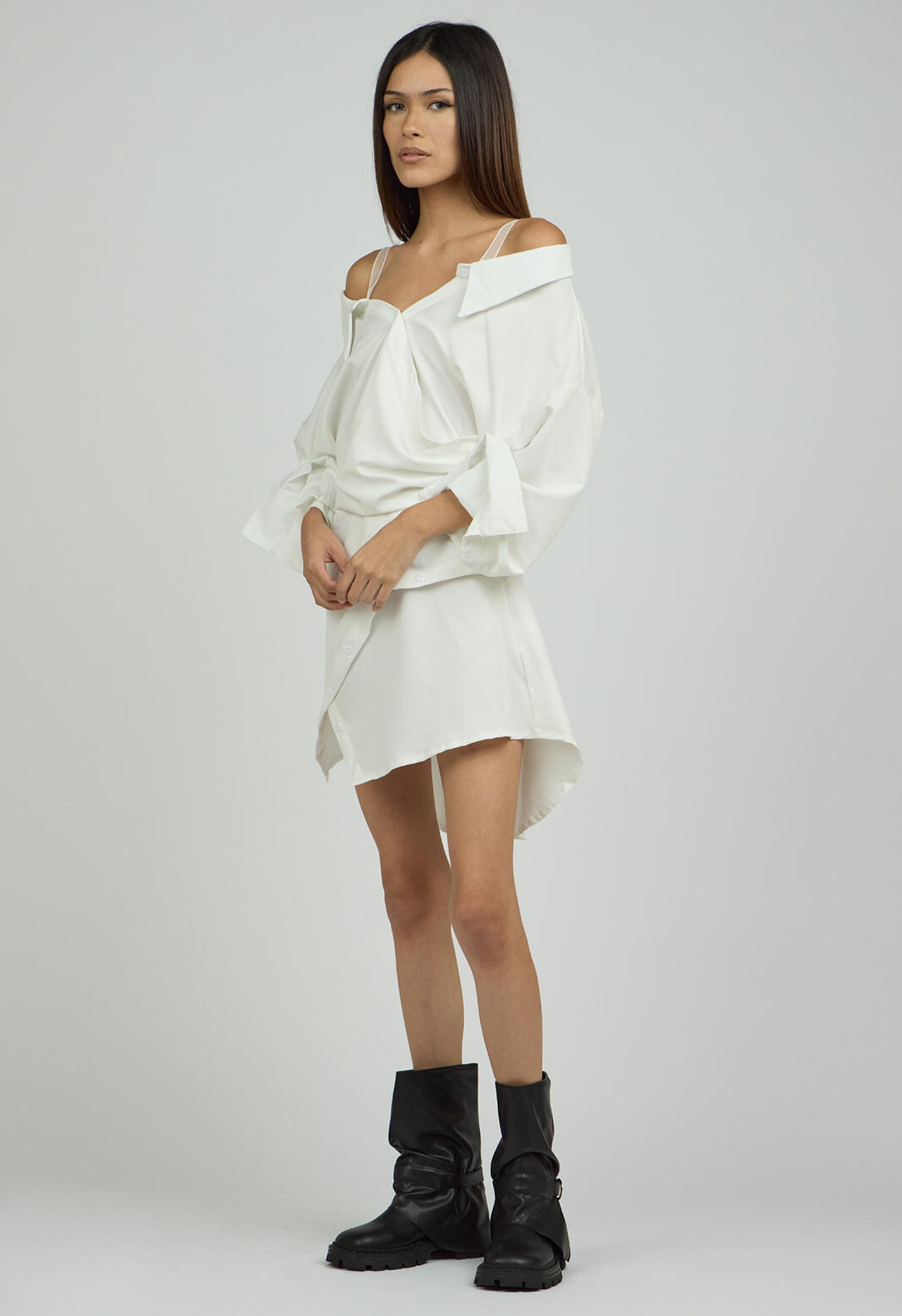 Aria Button Mini Shirt Dress Product Image