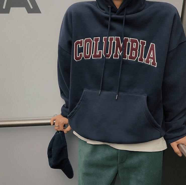 RT No. 6236 COLUMBIA LETTERED PULLOVER HOODIE Product Image