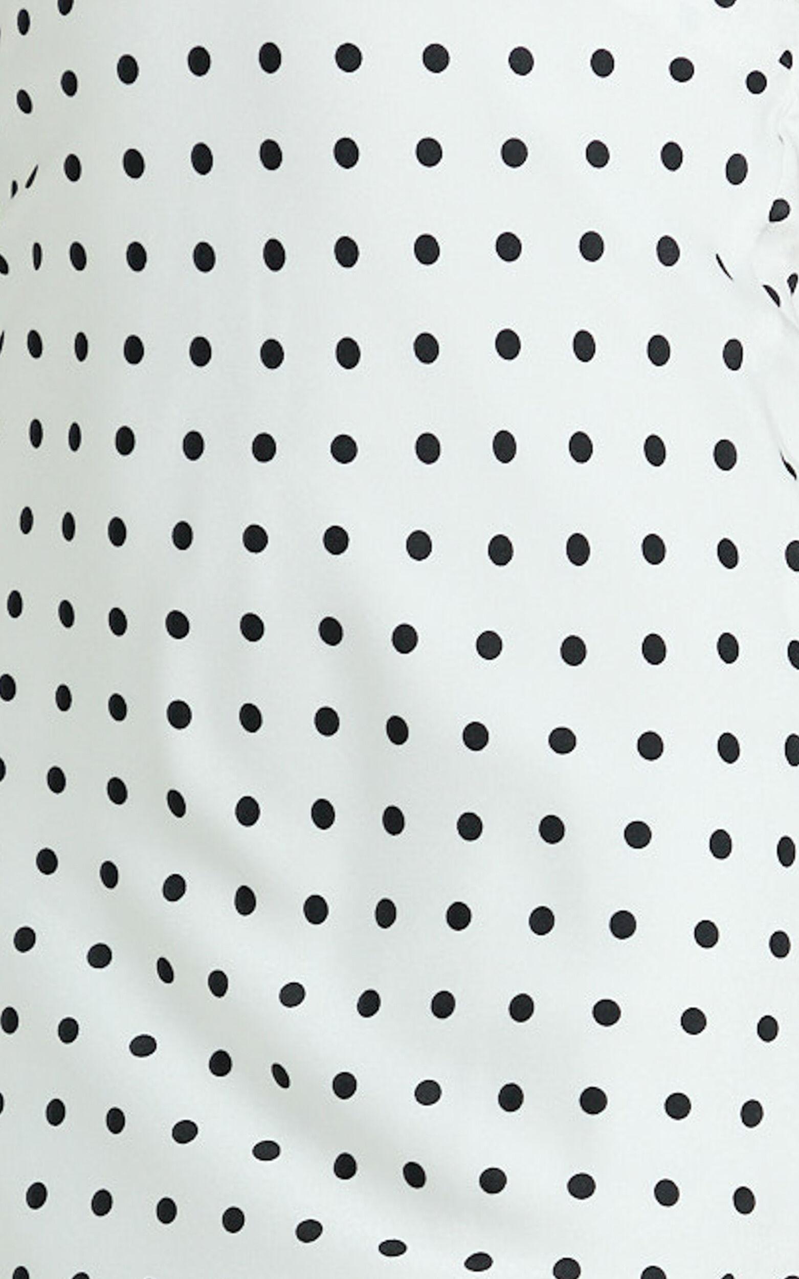 Grayson Midi Dress - Tie Halter Neck Slip Dress in White / Black Product Image