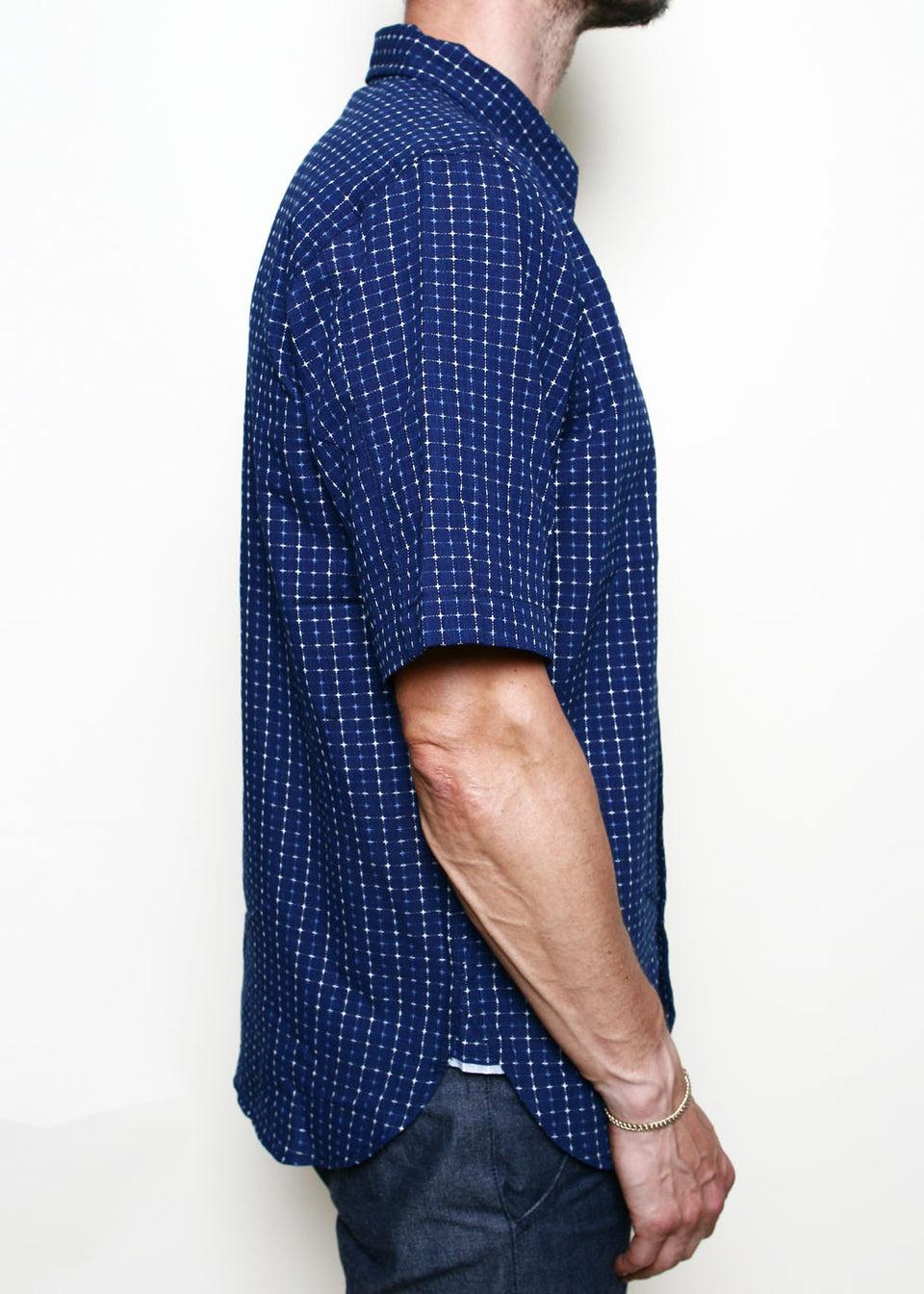 Oxford Shirt // Indigo Sashiko Grid Product Image