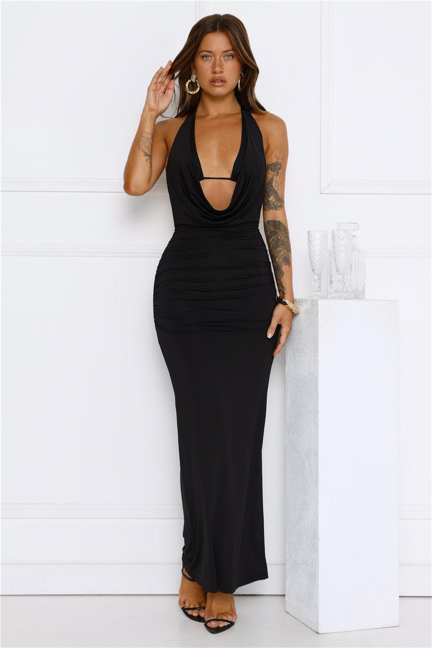 Midnight District Maxi Dress Black Product Image