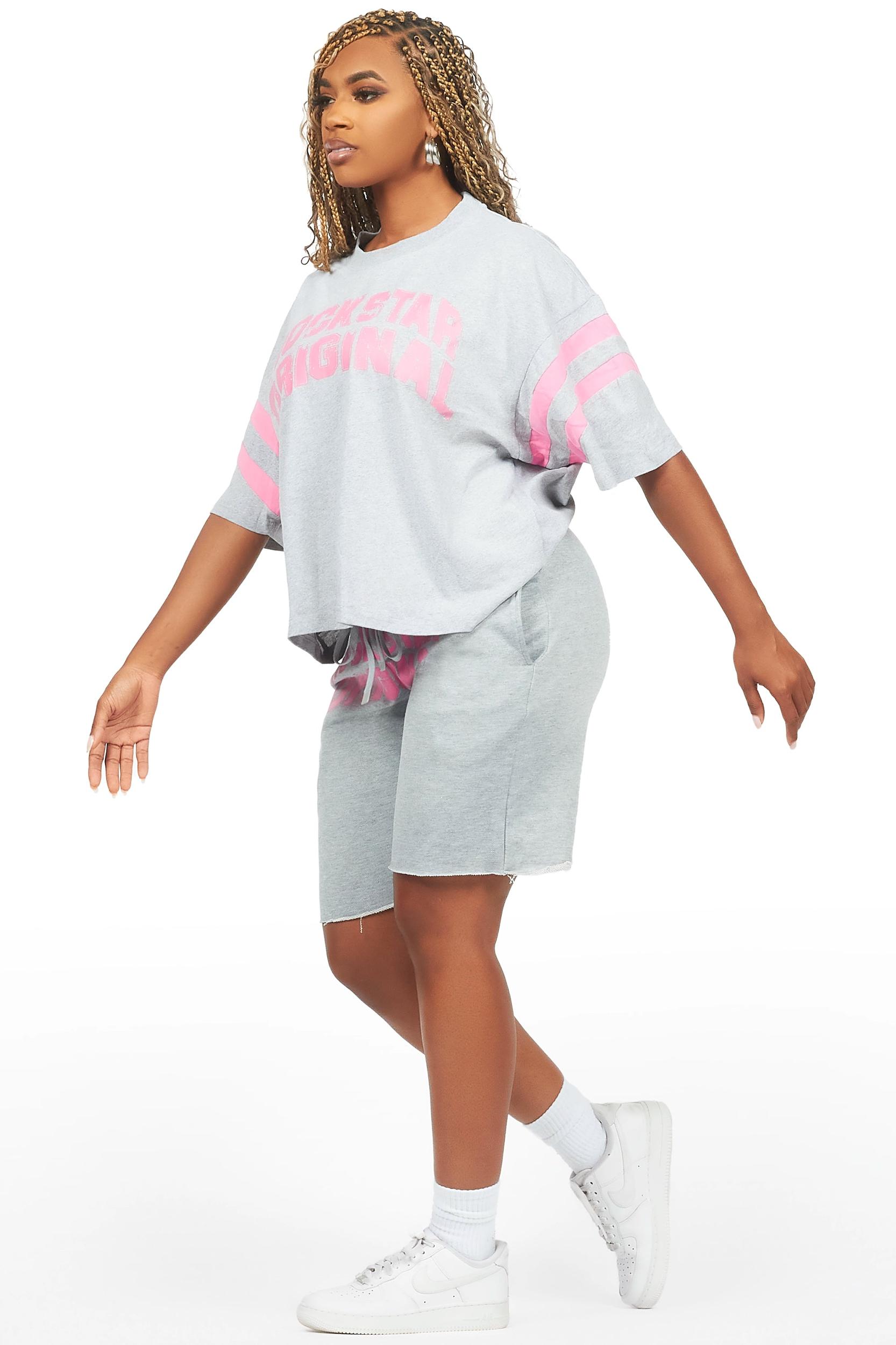 Chikata Heather Grey T-Shirt Short Set Female Product Image