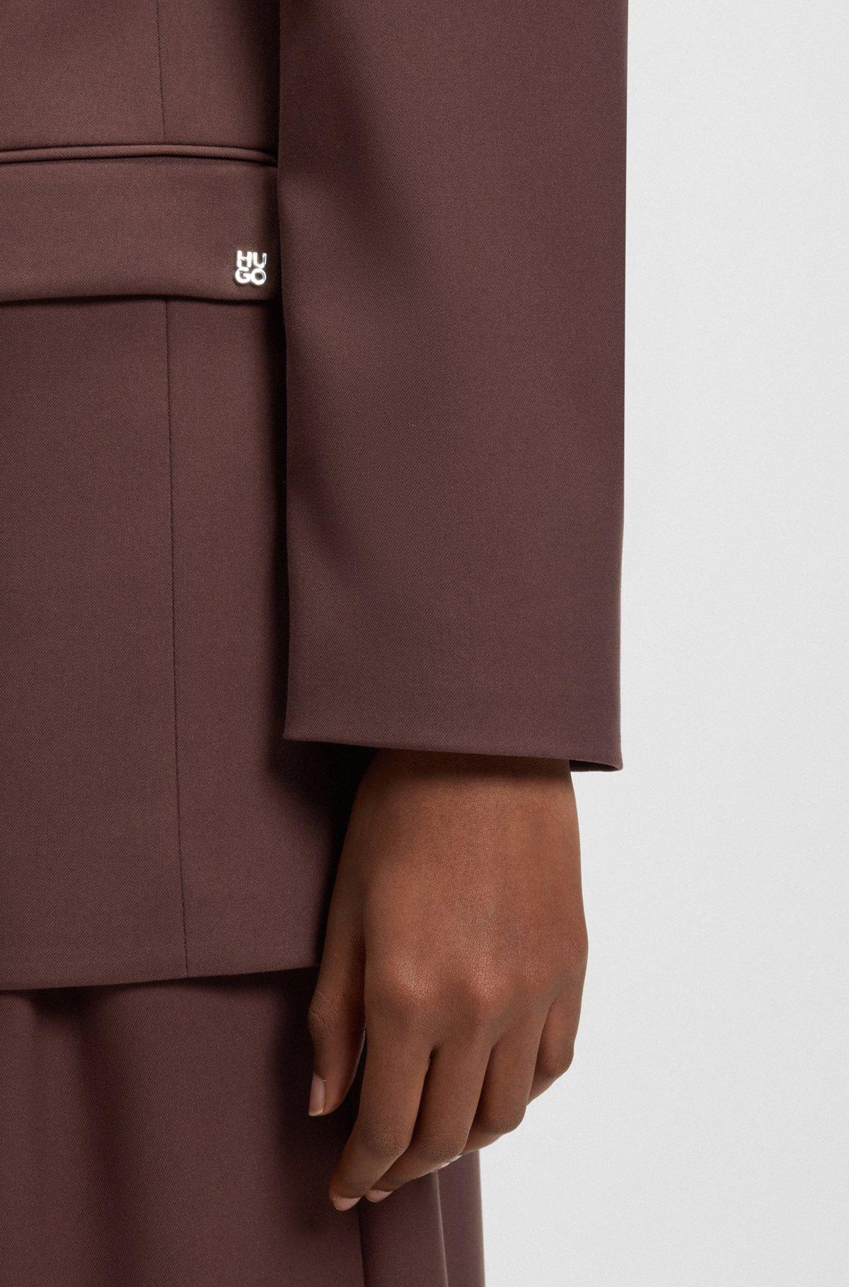 Relaxed-fit blazer with flower brooch Product Image