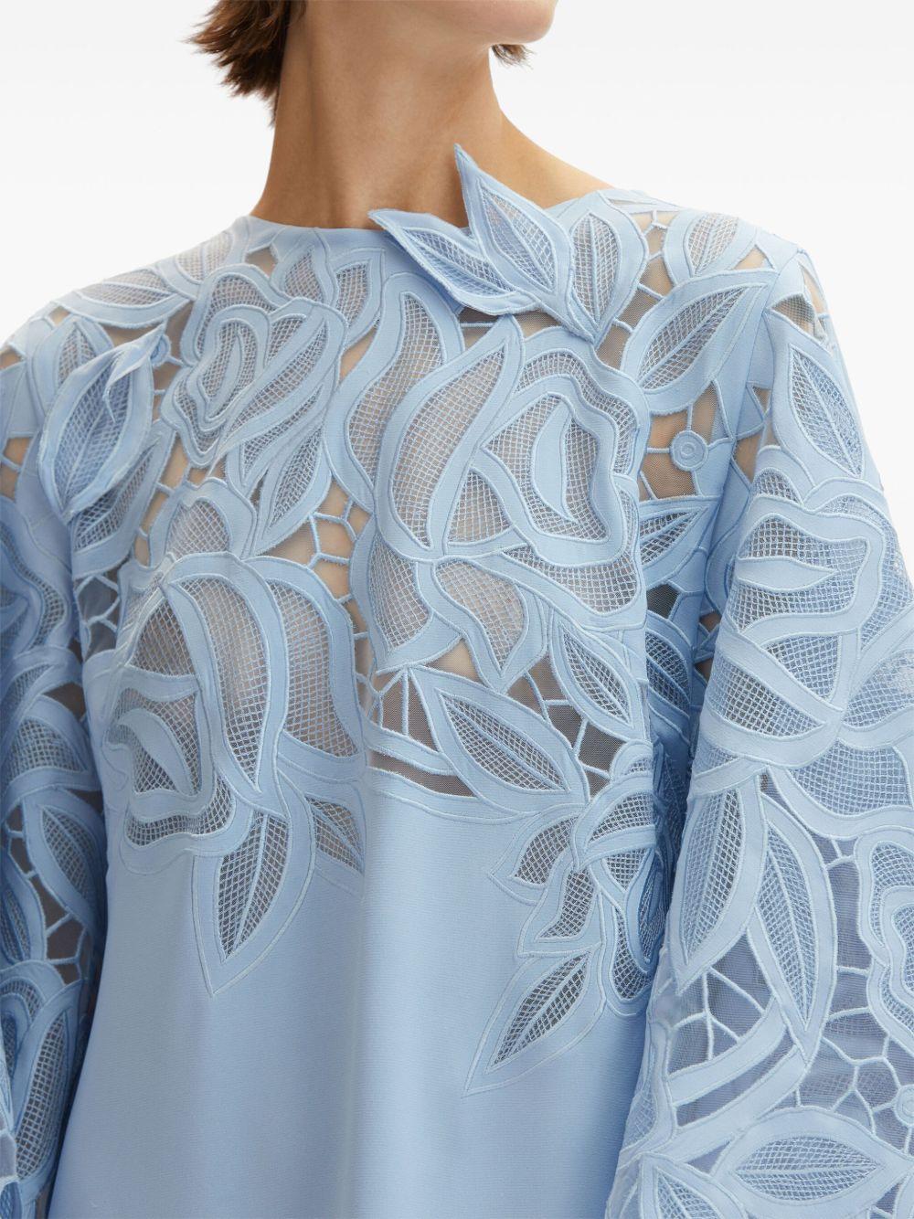 rose-motif cut-out kaftan dress Product Image