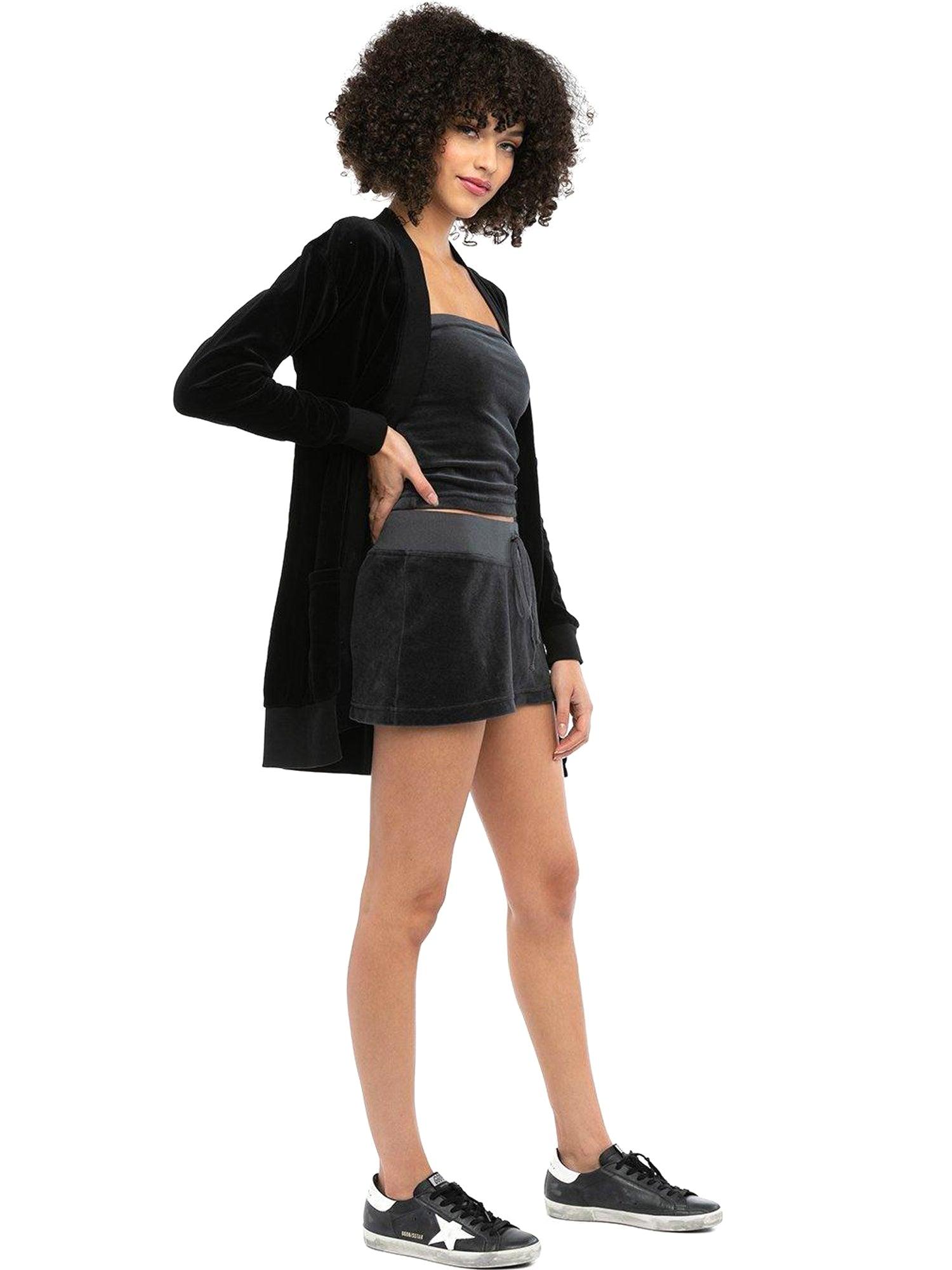 Hard Tail Velour Long Cardigan V-183 Product Image