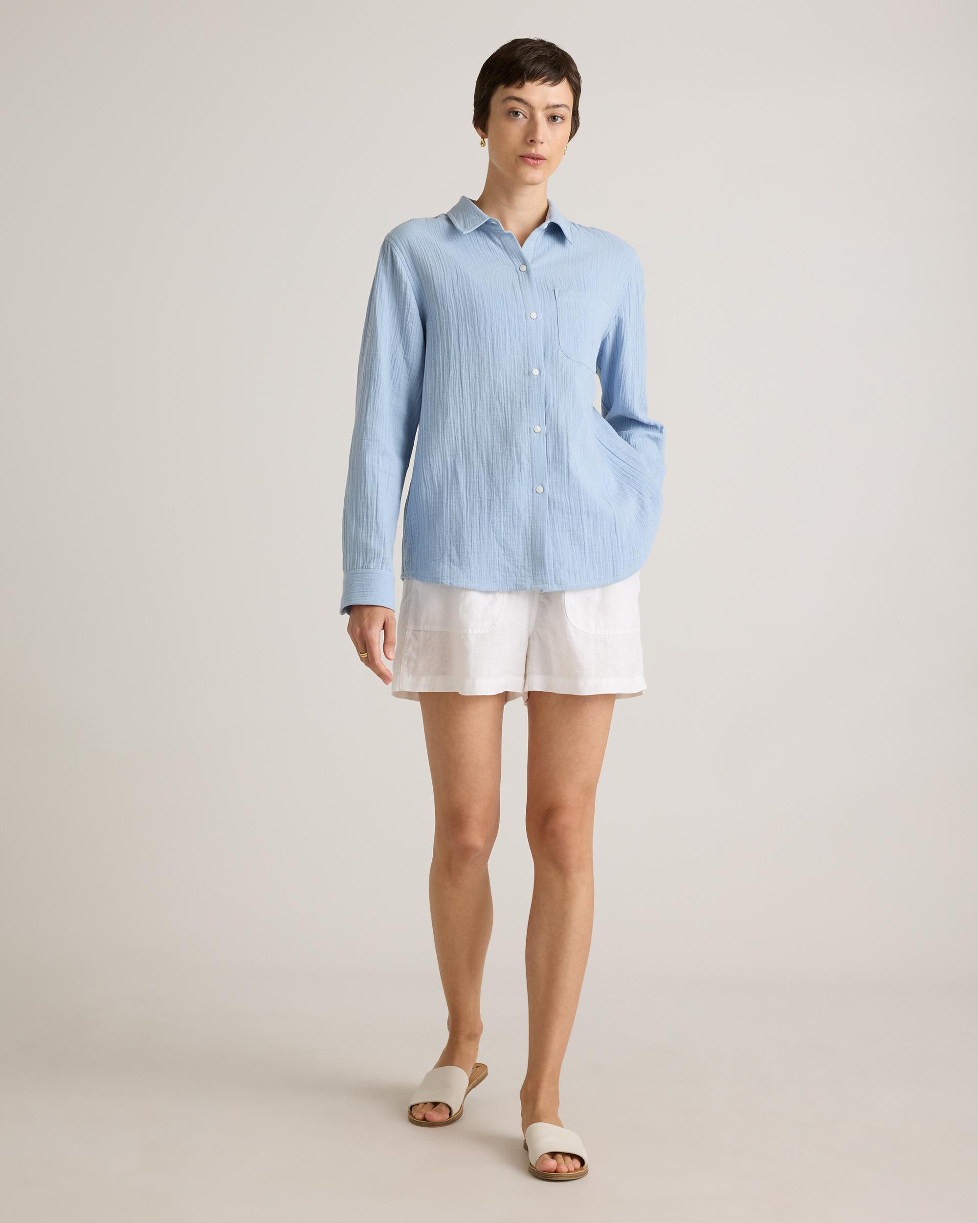 Quince | Women's Gauze Long Sleeve Shirt Organic Cotton Product Image