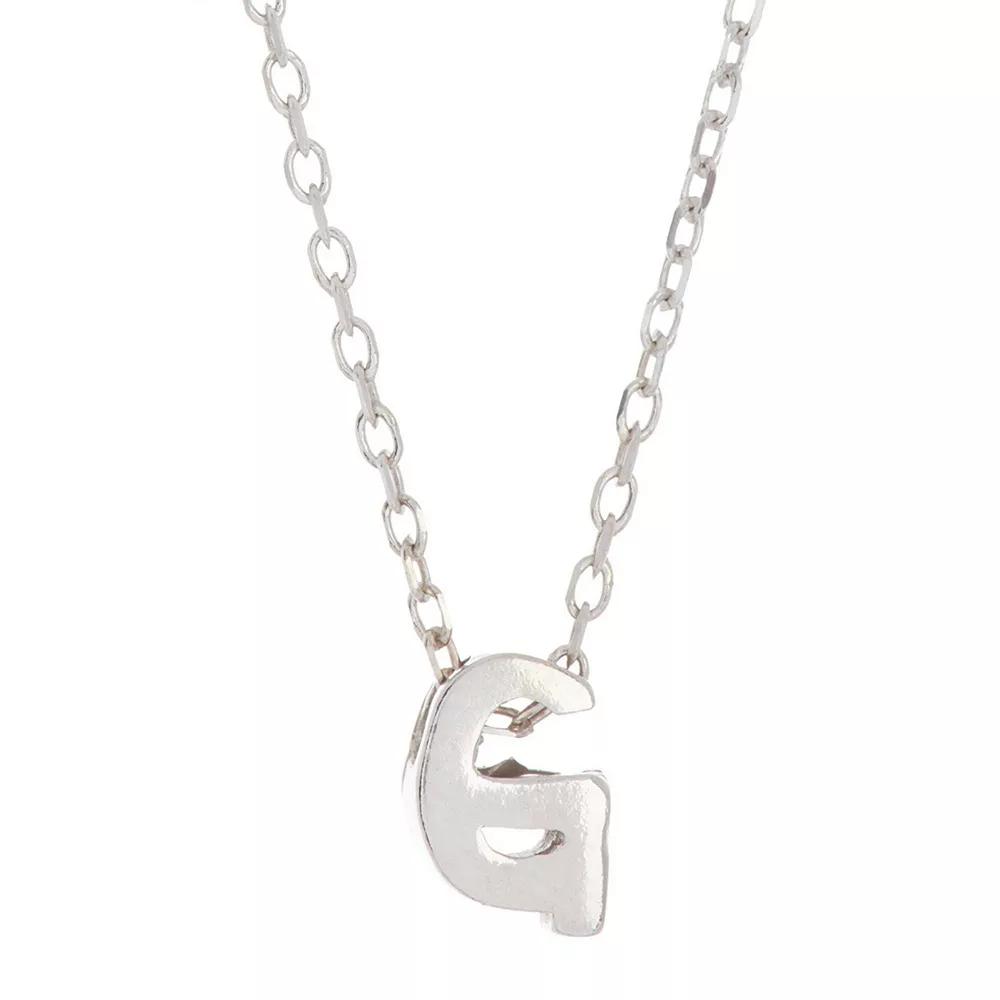 Adornia Mini Initial Pendant Necklace, Women's, Silver Tone E Product Image