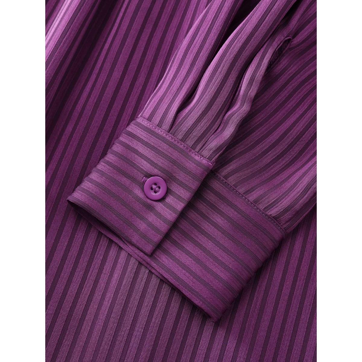 Plus Size Shimmery Loop Belted Waist Midi Dress Deeppurplered Women Office Round Neck Long Sleeve Curvy BloomChic 10/M Product Image