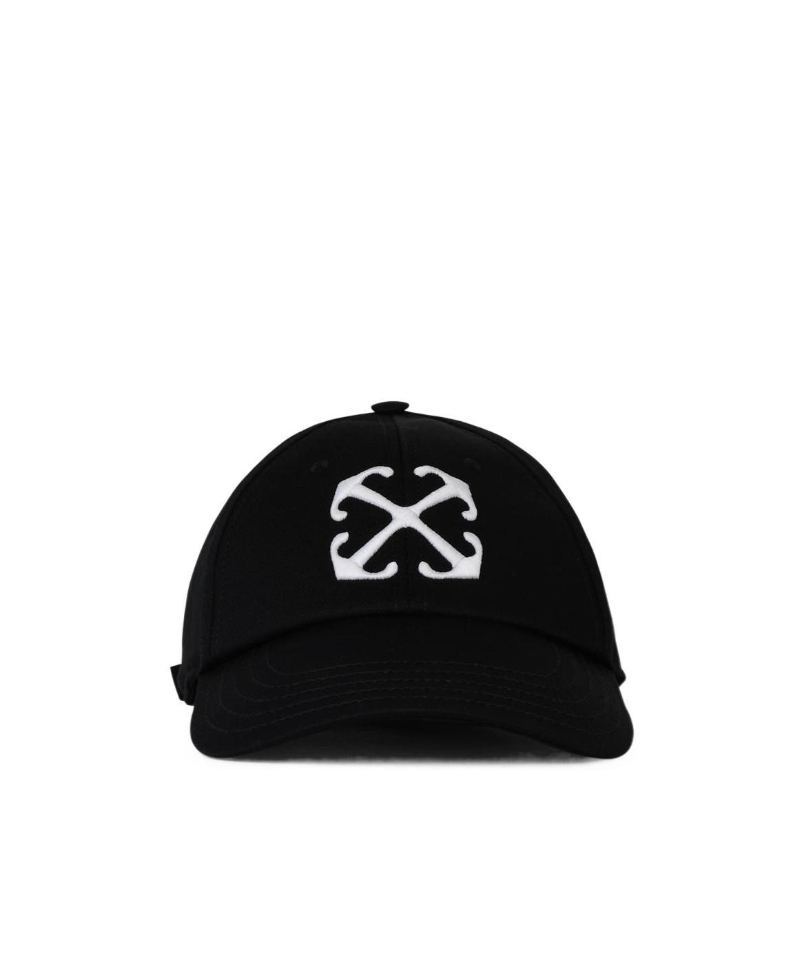 OFF-WHITE Arrow Brand-embroidered Cotton-twill Baseball Cap In Black White Product Image