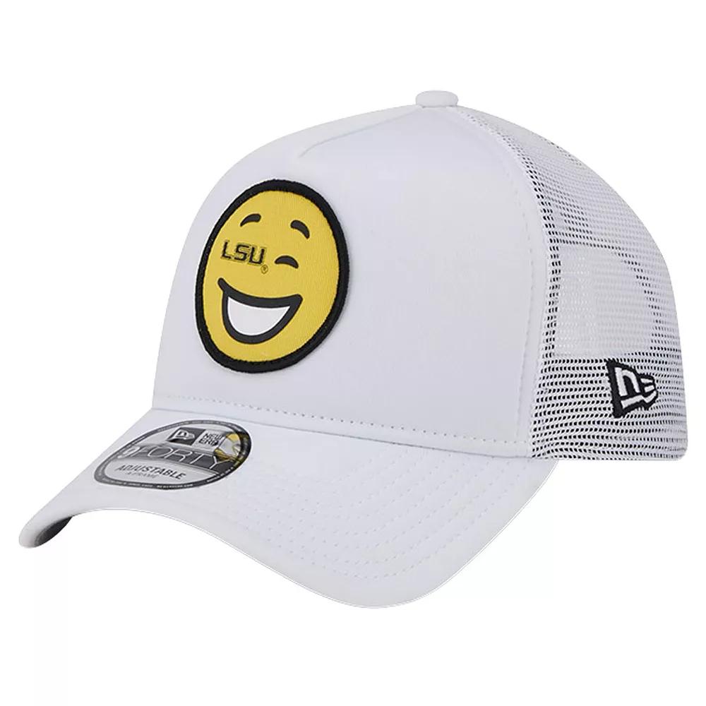 Men's New Era White LSU Tigers Wink Foam Trucker Adjustable Hat Product Image