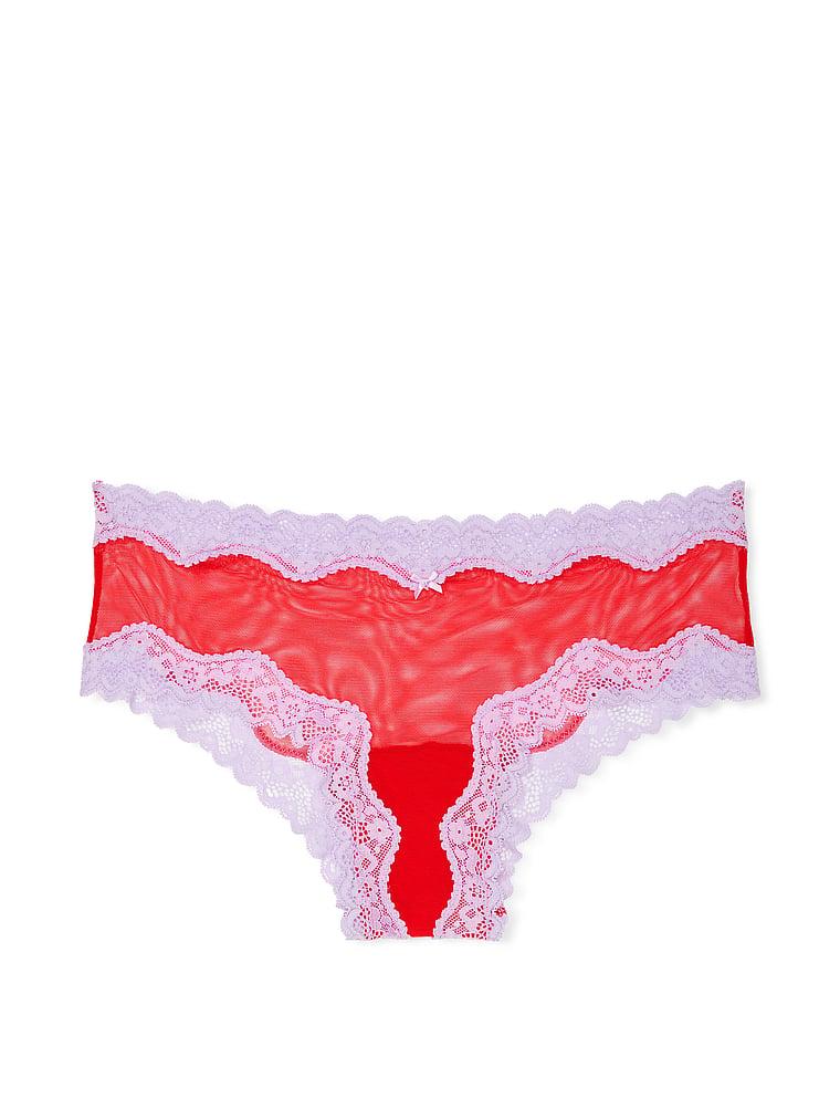 Tease Mesh Lace-Trim Cheeky Panty Product Image