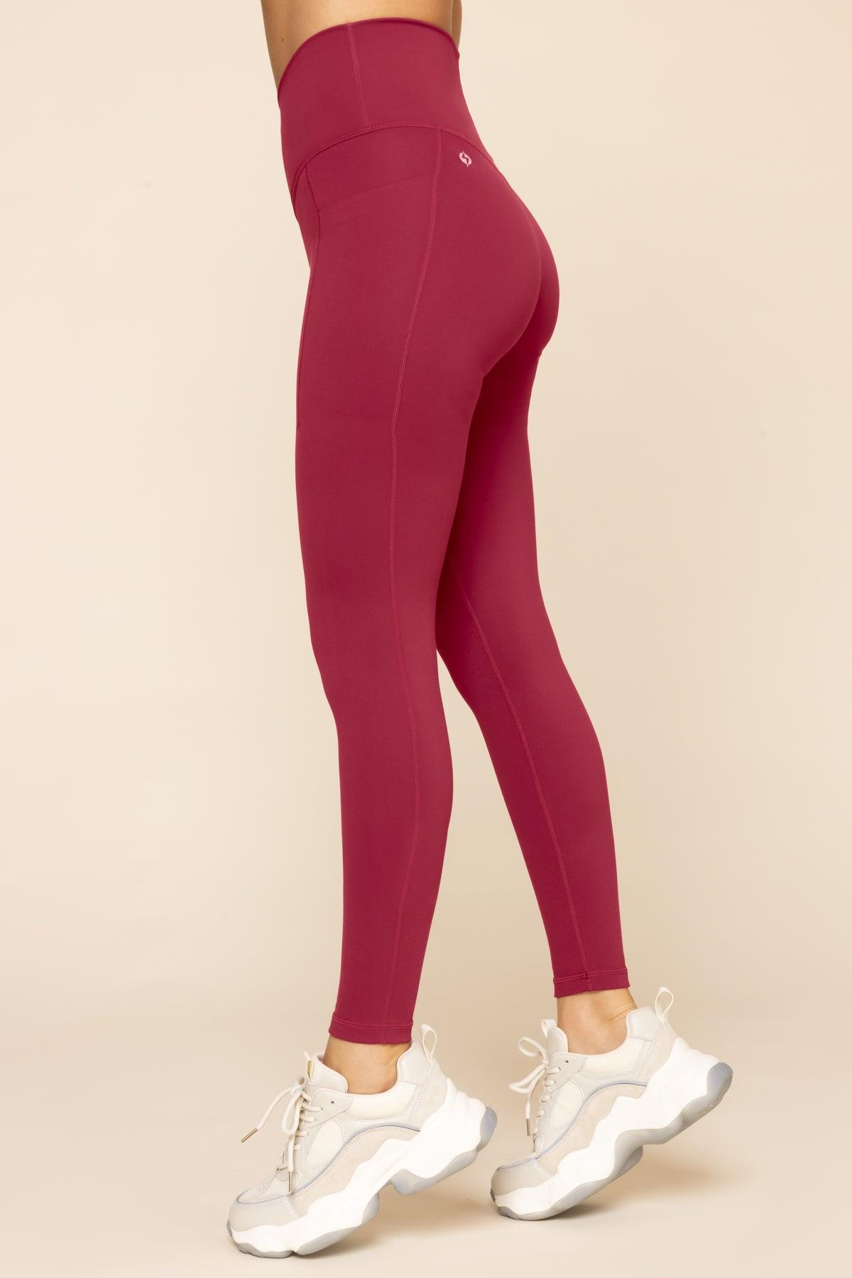 Crisscross Hourglass® Leggings with Pockets - Ruby Product Image