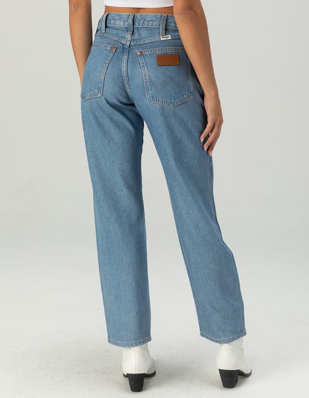 WRANGLER Sunset Mid Rise Straight Womens Jeans - LIGHT VINTAGE Product Image