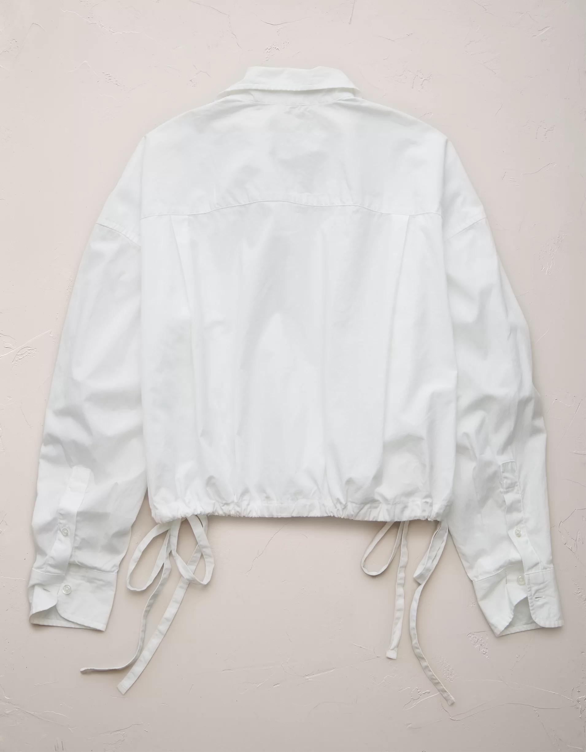 AE77 Premium Poplin Long-Sleeve Button-Up Bubble Shirt Product Image