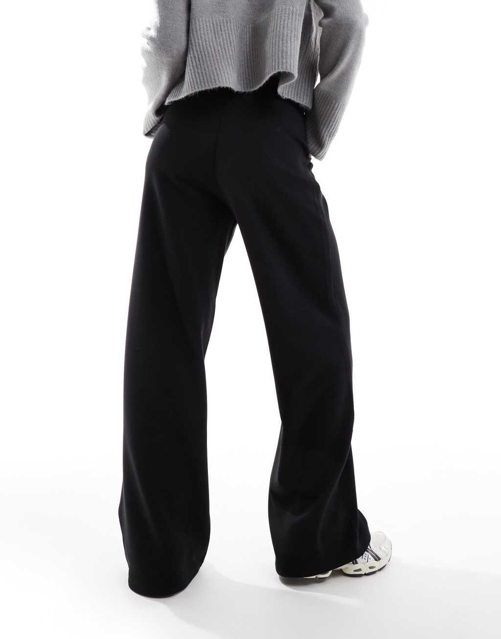 Stradivarius soft touch flare sweatpants in black Product Image
