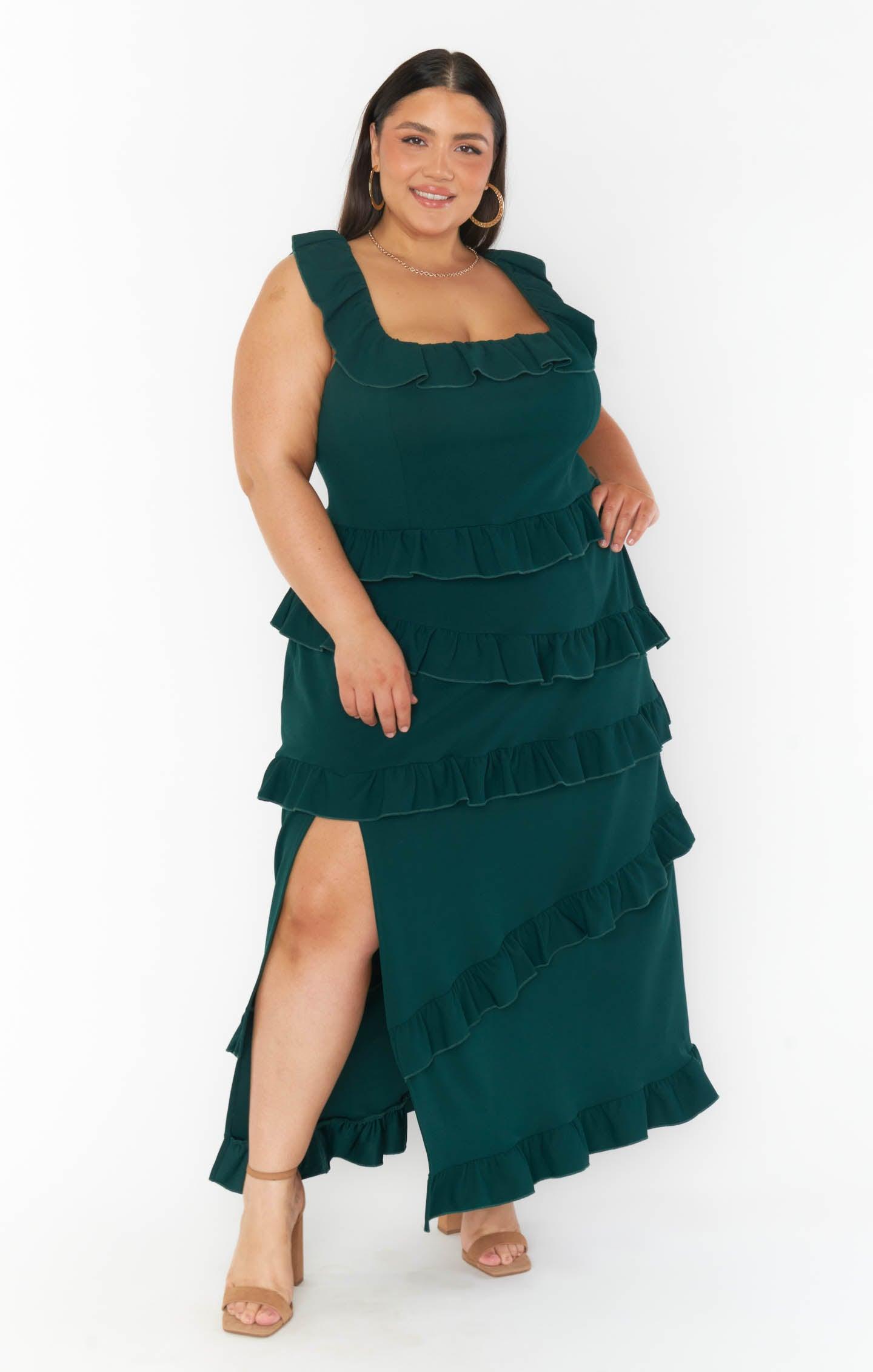 Greta Dress ~ Emerald Stretch Product Image