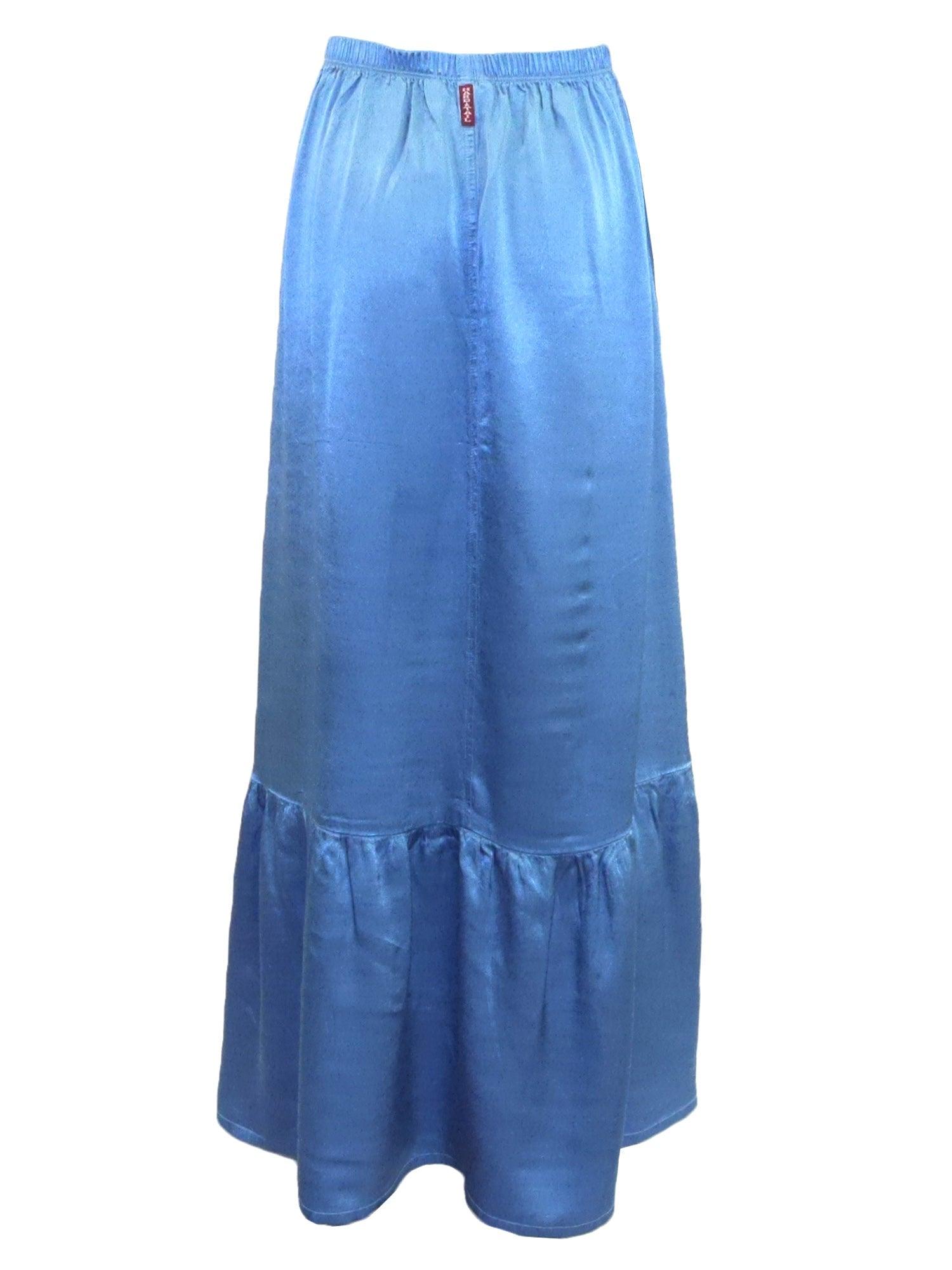 Hard Tail Satin Ruffle Maxi Skirt (Style: SAT-27) Product Image