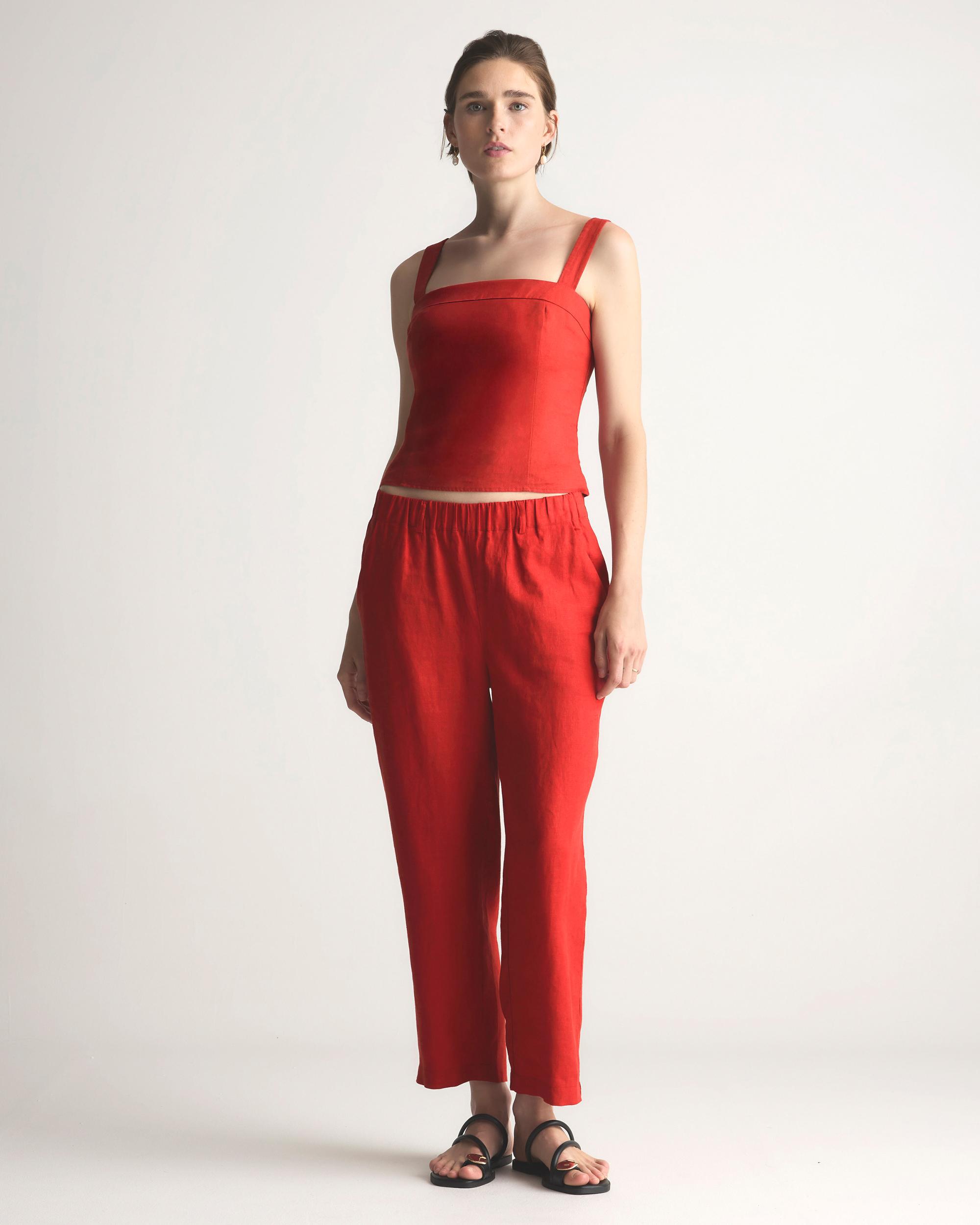 Quince | Women's 100% European Linen Fitted Tank Top Size XL Product Image