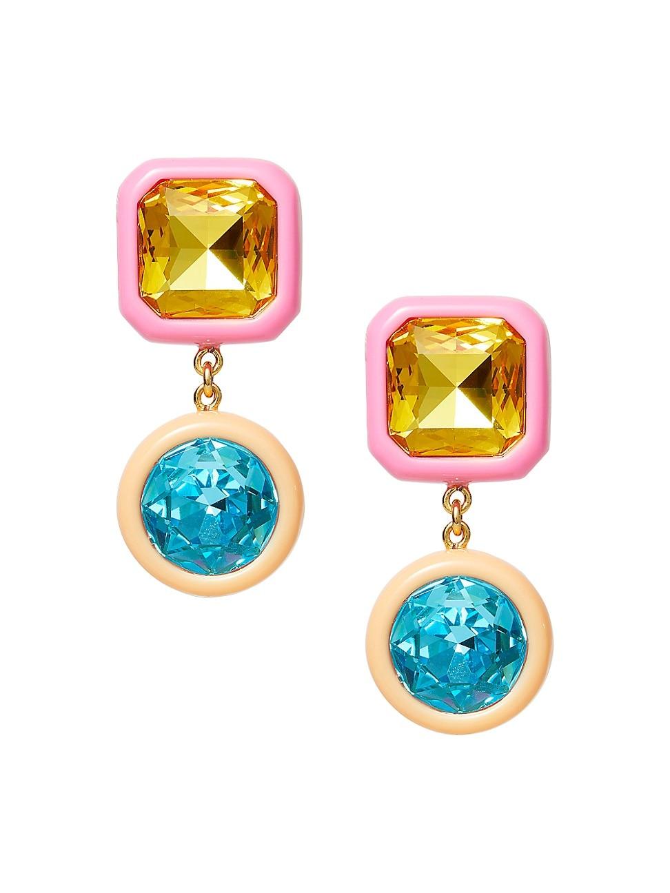 Womens Gem Goldtone, Acetate & Crystal Drop Earrings Product Image