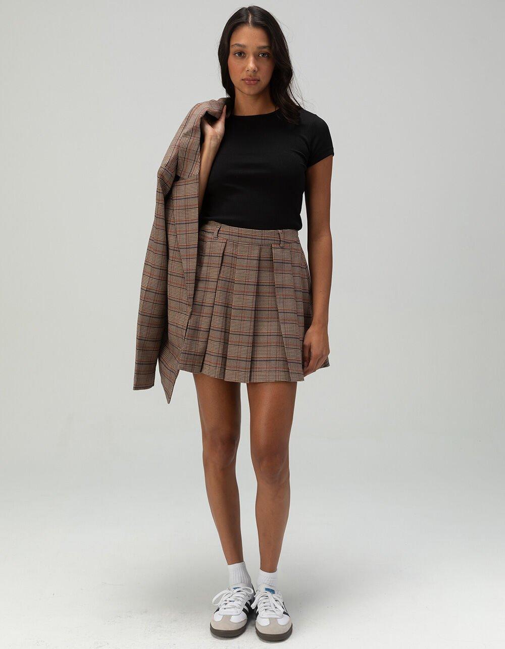 VERO MODA Ellie Womens Plaid Skirt - BROWN COMBO Product Image