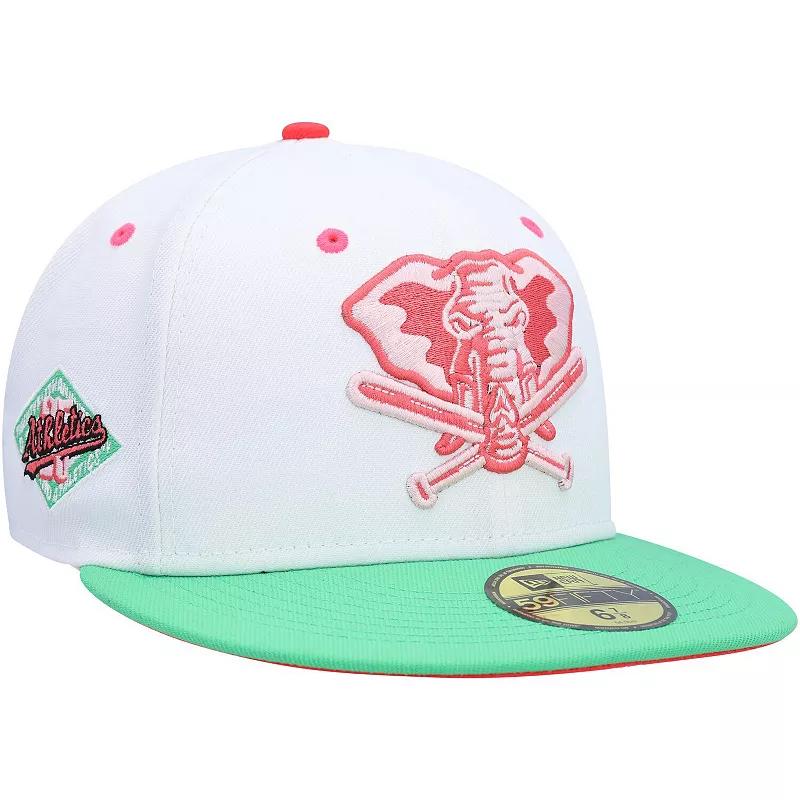 Men's New Era White/Green Oakland Athletics Alternate Logo Watermelon Lolli 59FIFTY Fitted Hat,  Product Image