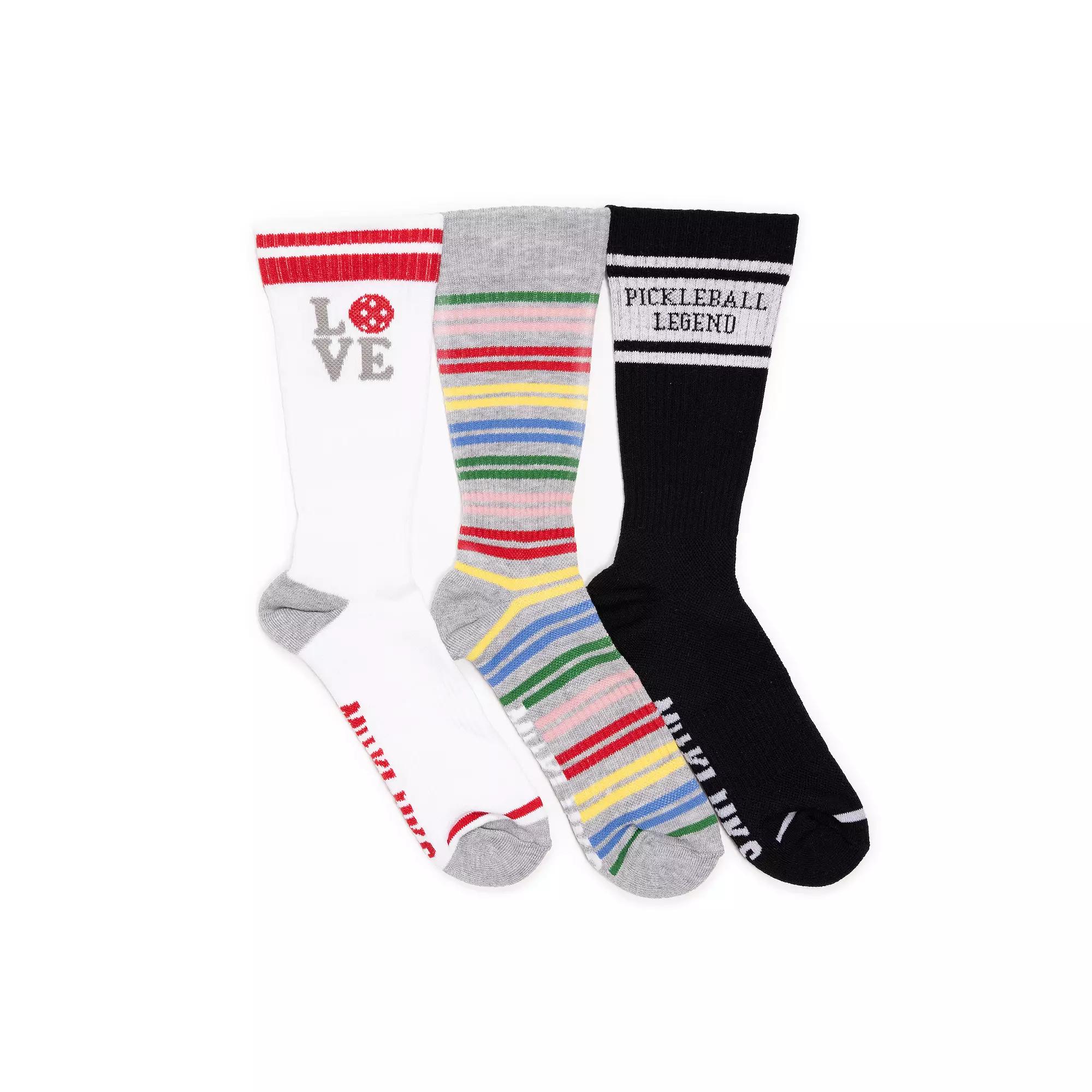 Women's MUK LUKS 3-Pack Cotton Compression Crew Socks, Rainbow Product Image