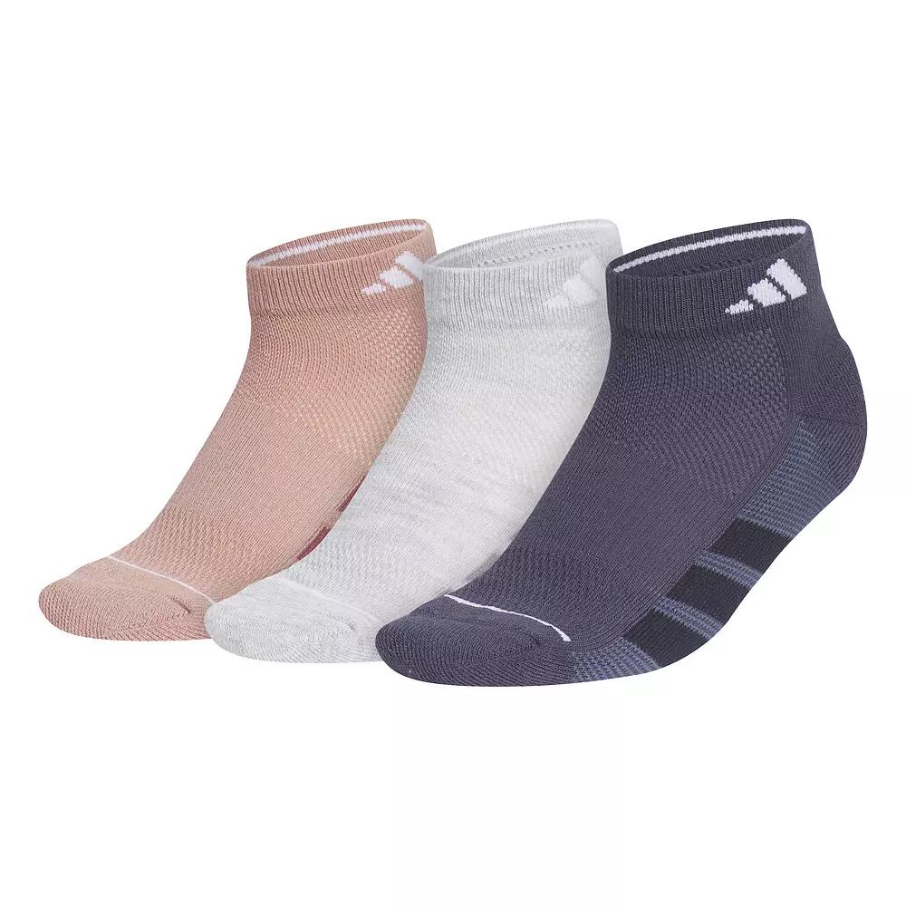 Women's adidas All Day Training Low Cut Socks 3-Pair Pack, Size: 5-10, Clay Grey Navy Product Image
