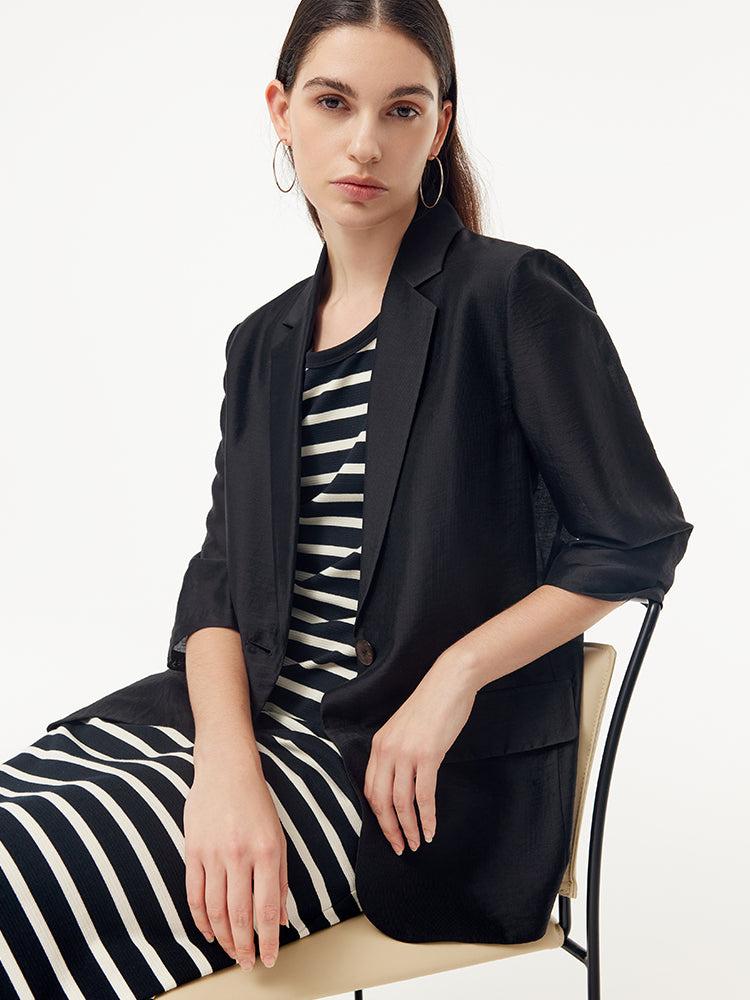 Tencel One Button Women Blazer Product Image