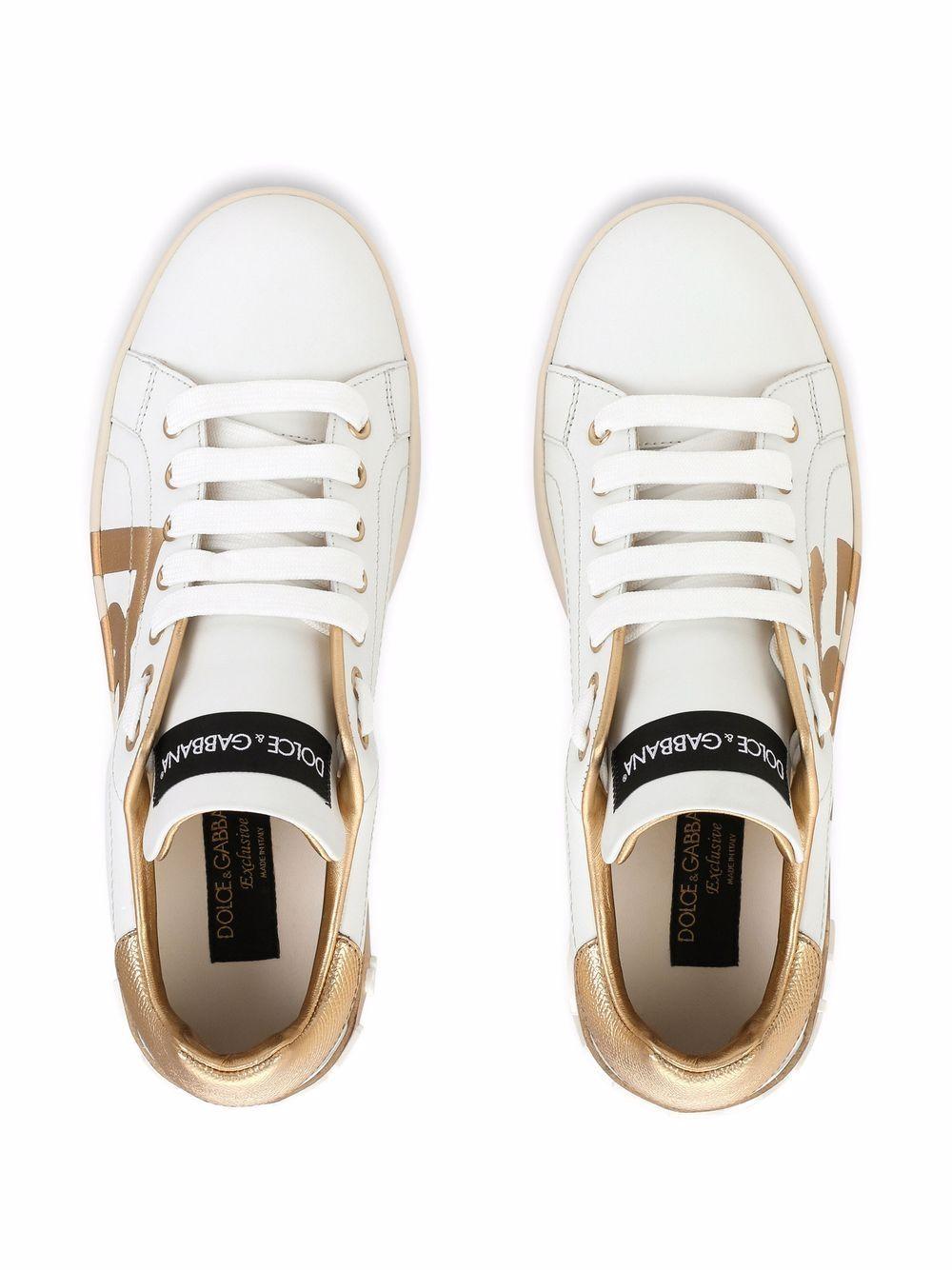 Portofino logo-print leather sneakers Product Image