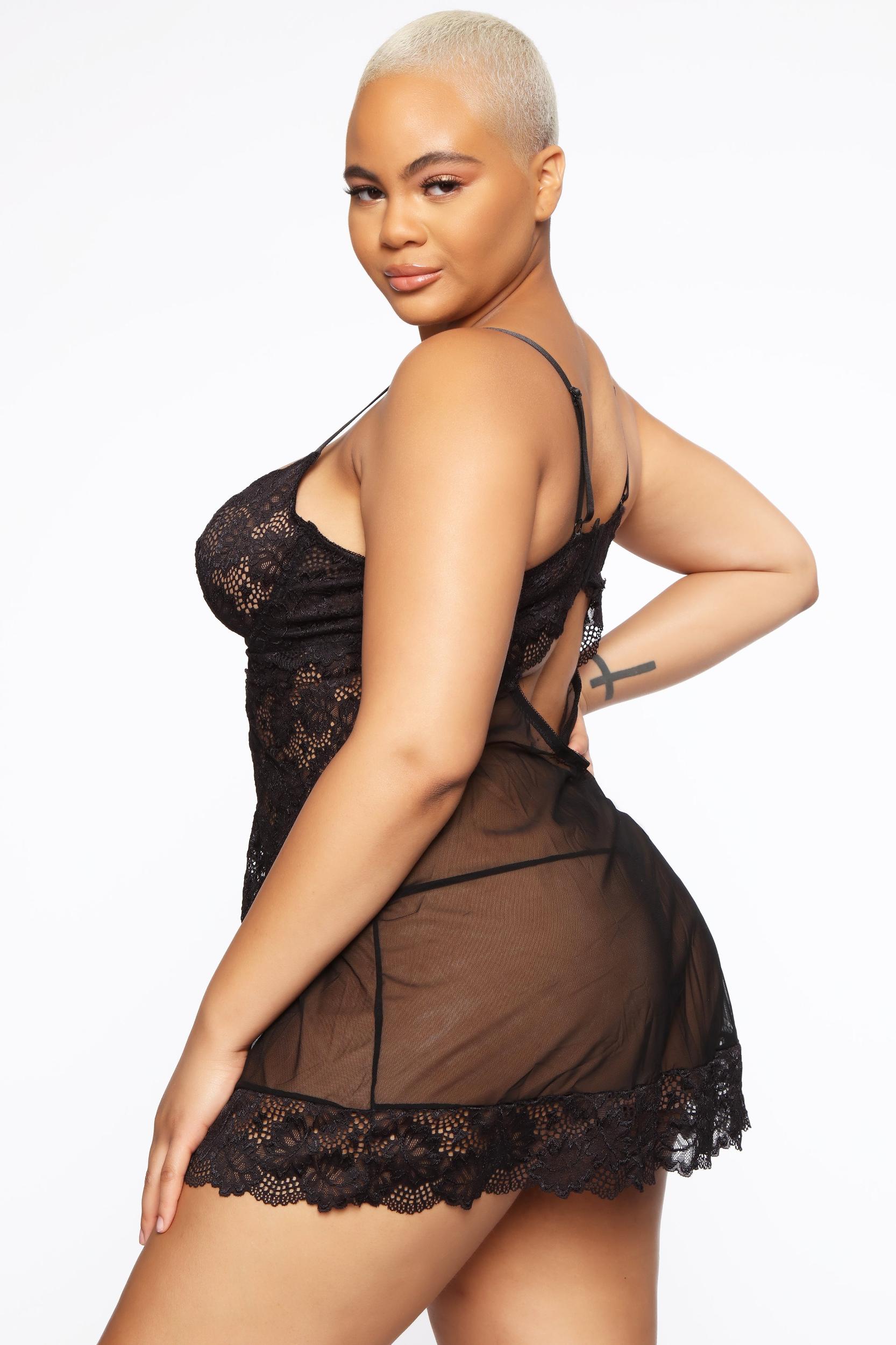 Keep Her Secret Lace Babydoll - Black Product Image