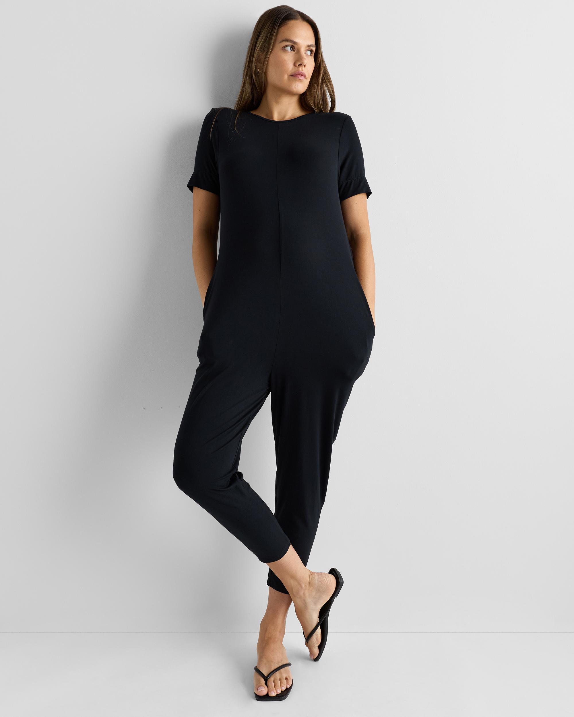 Quince | Women's Bamboo Jersey Maternity Everyday Jumpsuit Product Image