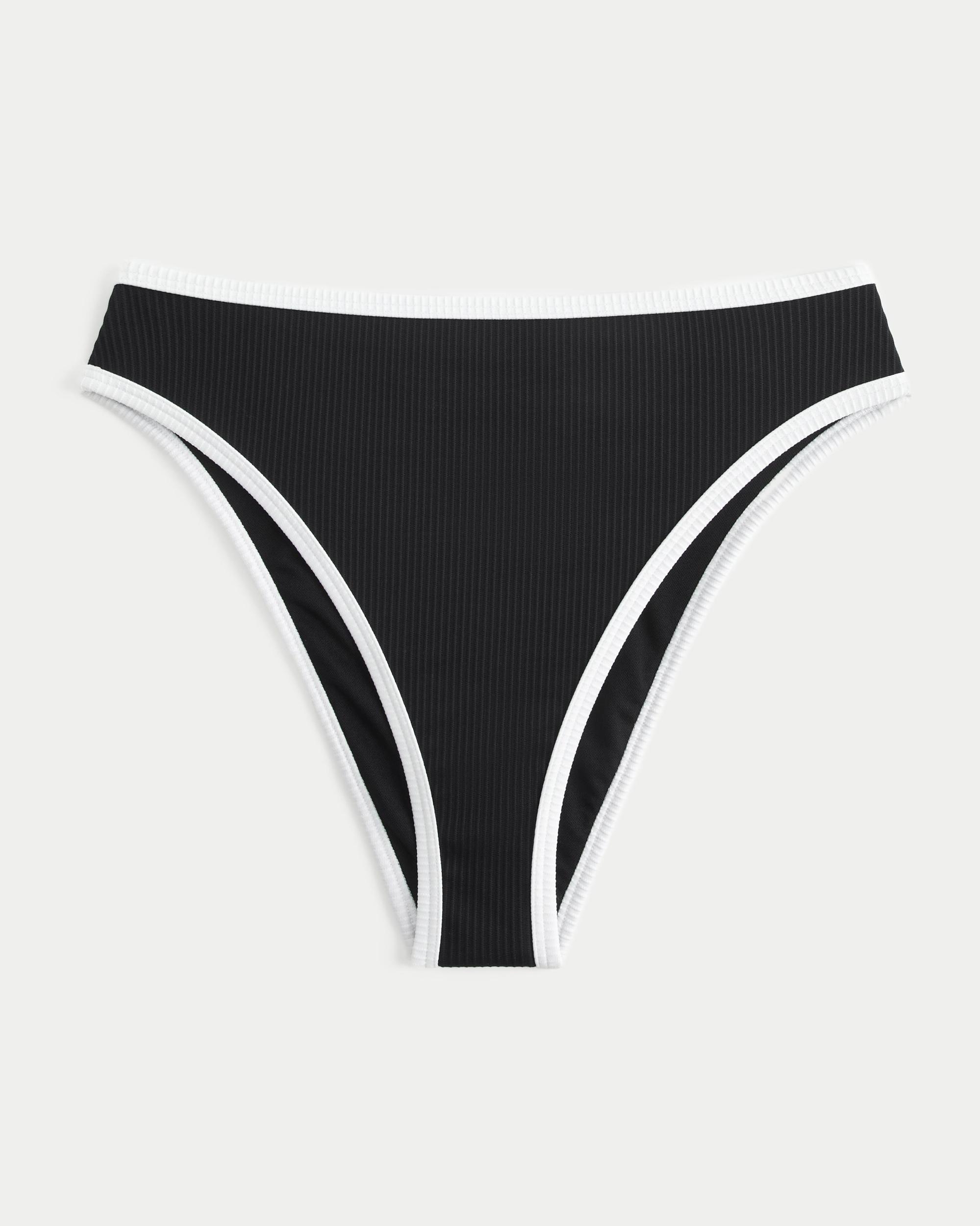 Curvy High-Leg High-Waist Ribbed Cheeky Bikini Bottom Product Image
