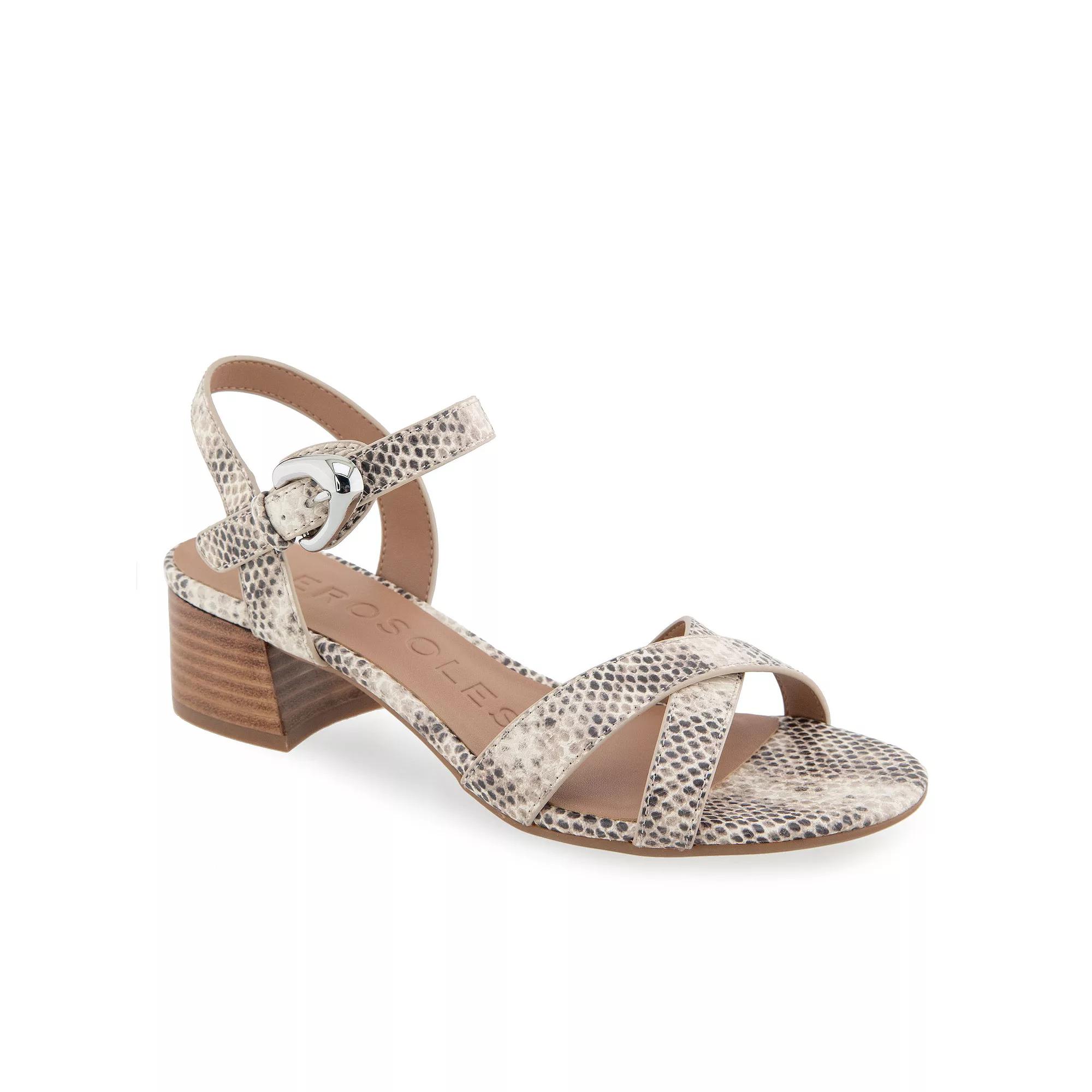 Aerosoles Cinzia Women's Block-Heeled Sandals, Size: 8.5 Wide, Roccia Printed Snake Product Image