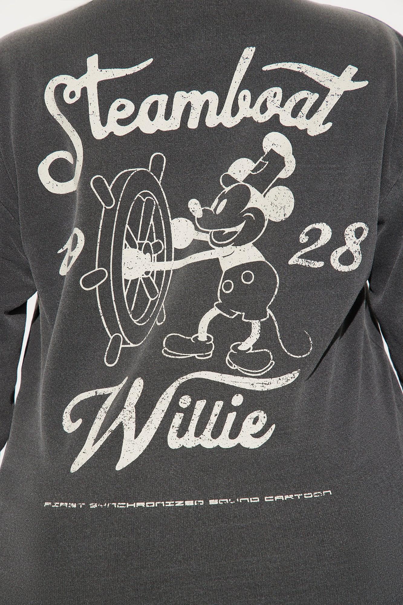 Classic Steamboat Willie Washed Sweatshirt - Black Wash Product Image