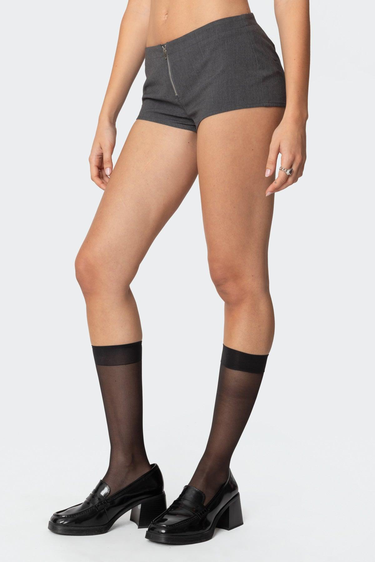 Allie Zip Up Micro Shorts Product Image