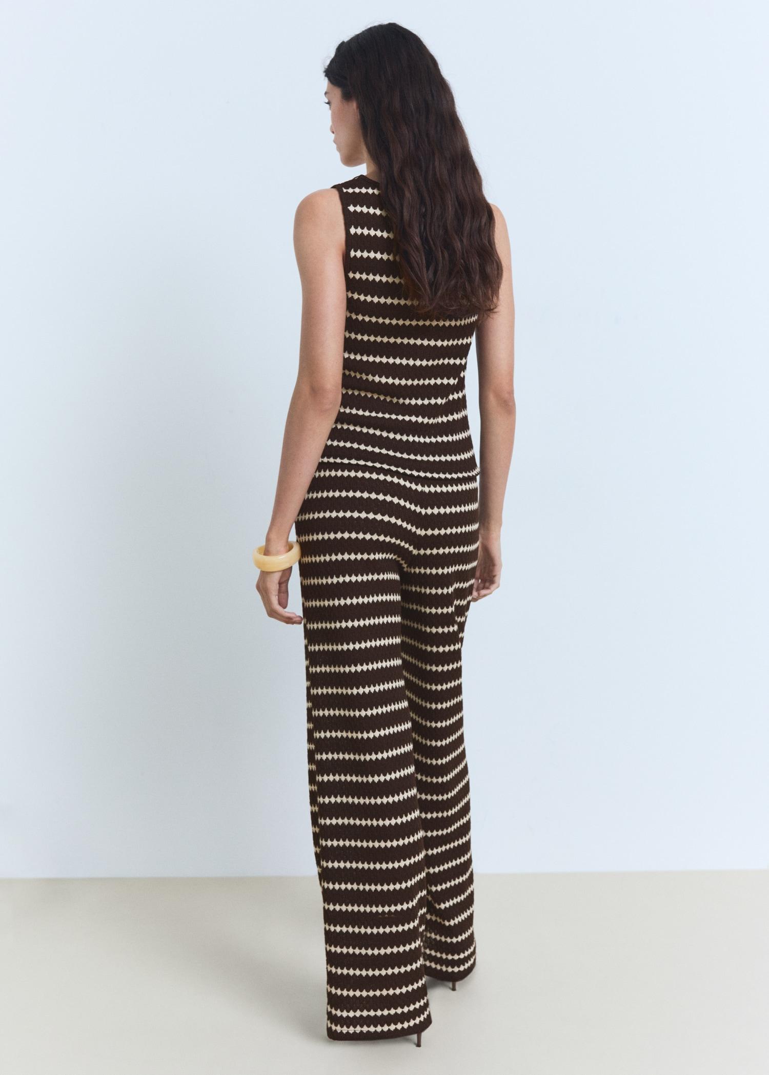 Knitted pants with geometric print - Women | MANGO USA Product Image