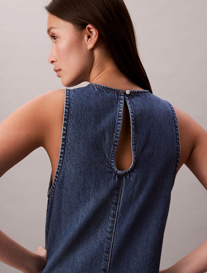 Denim Mini Shift Dress  Product Image