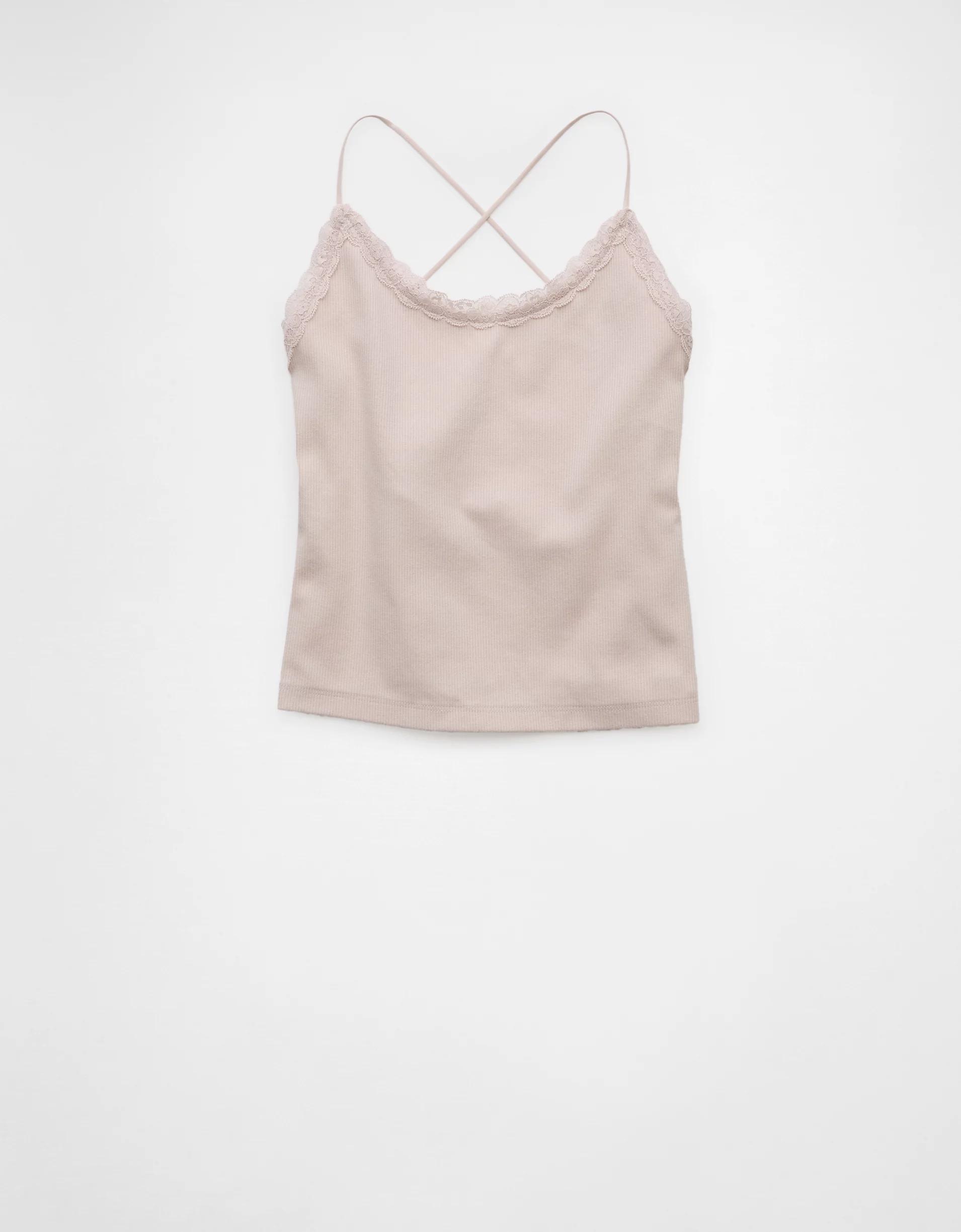 AE Strappy Go Lucky Cropped Lace Tank Top Product Image