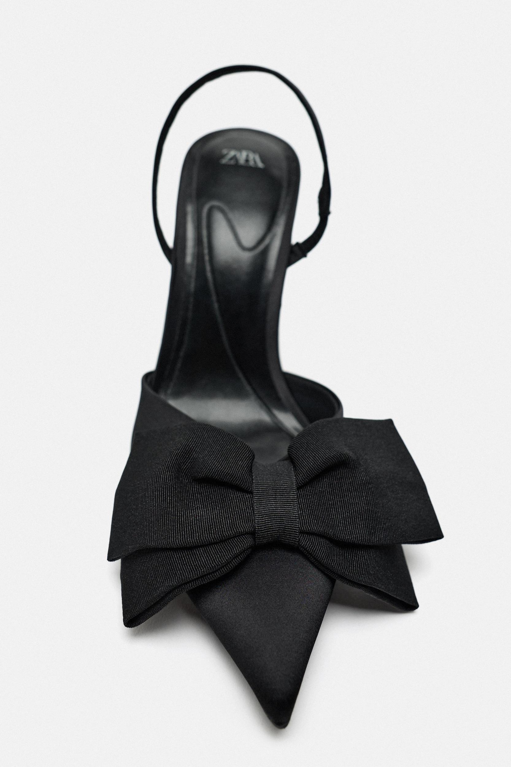 BOW TRIM HEELED SHOES Product Image