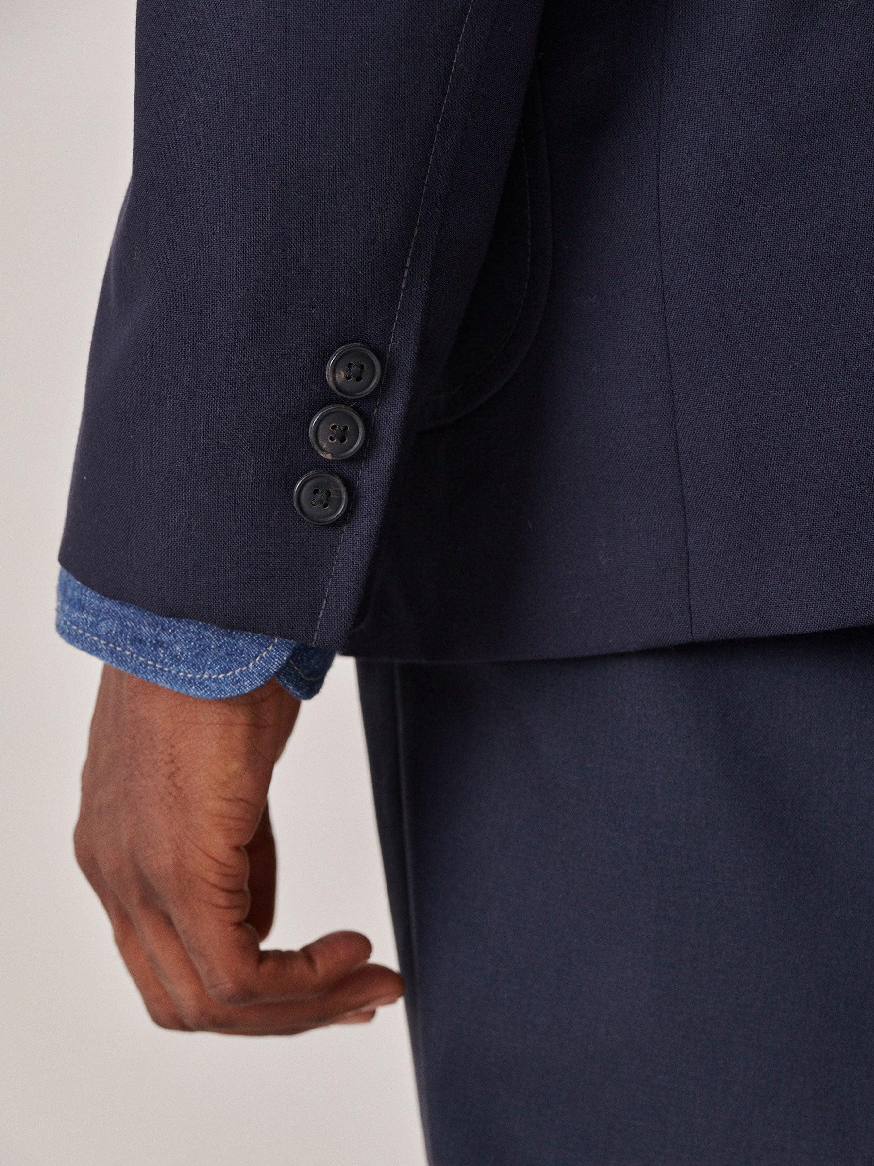 Navy Italian Three-Season Wool Graduate Blazer Product Image