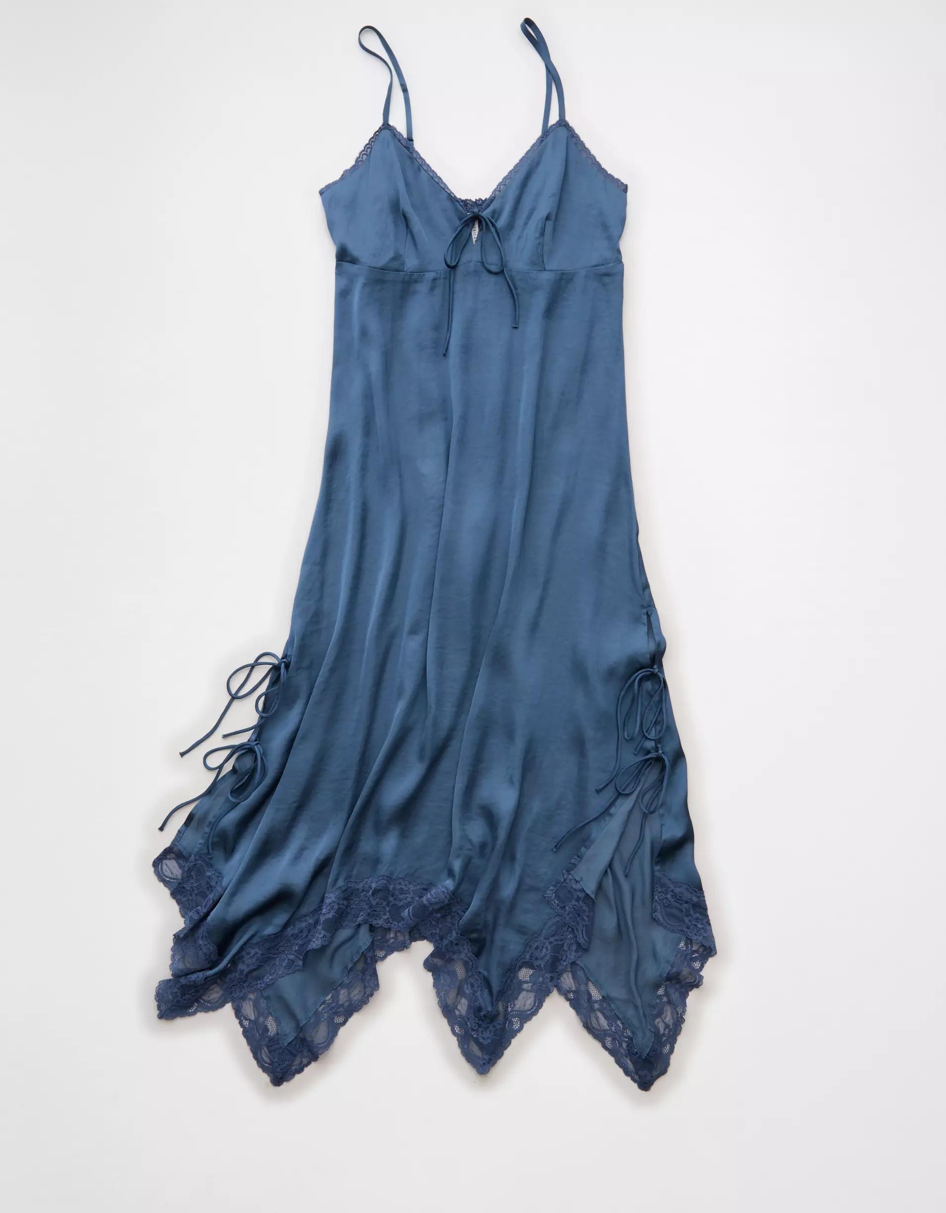 AE Handkerchief Hem Tie Side Midi Slip Dress Product Image