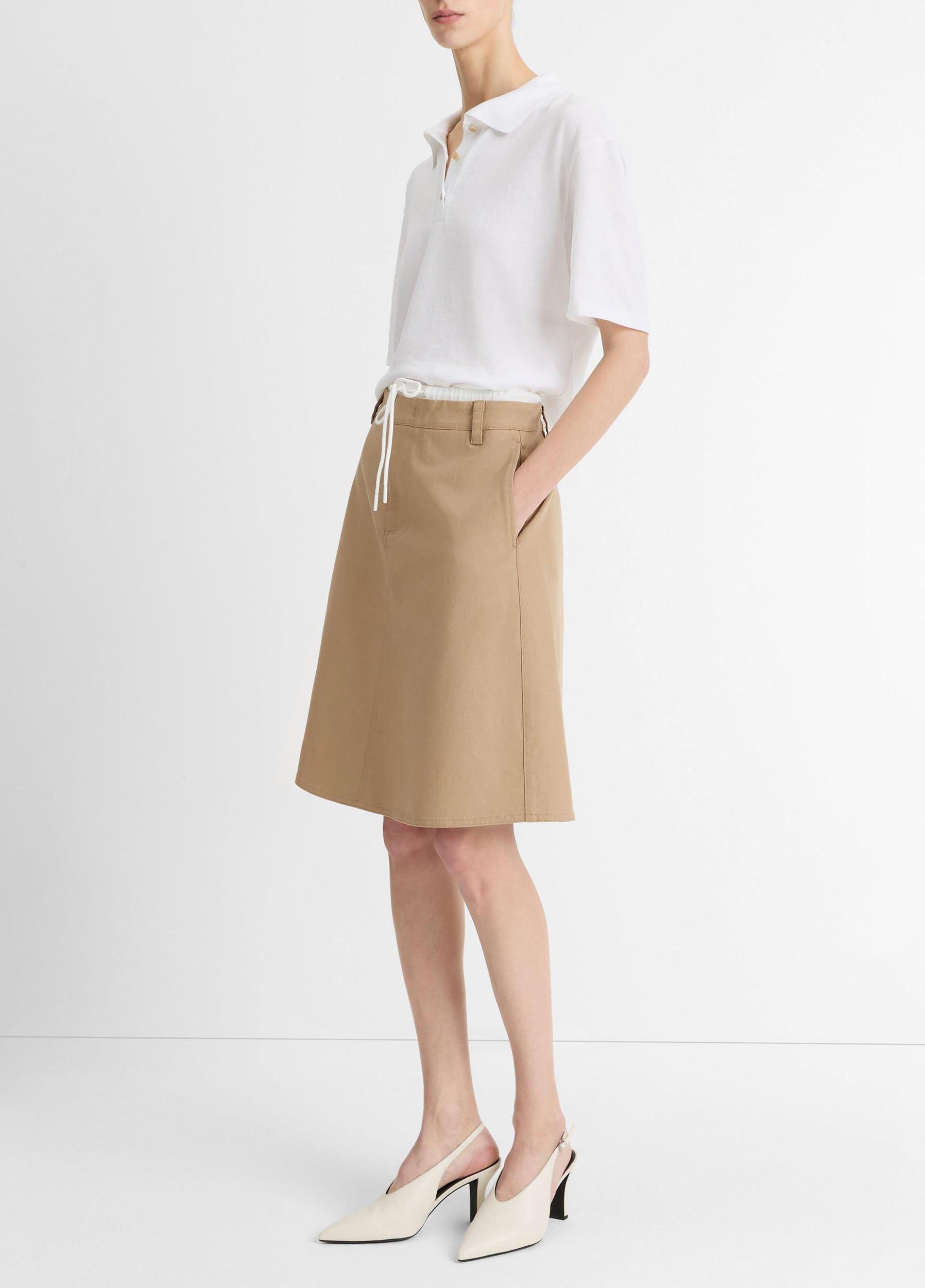 Double-Waistband Cotton Skirt Product Image